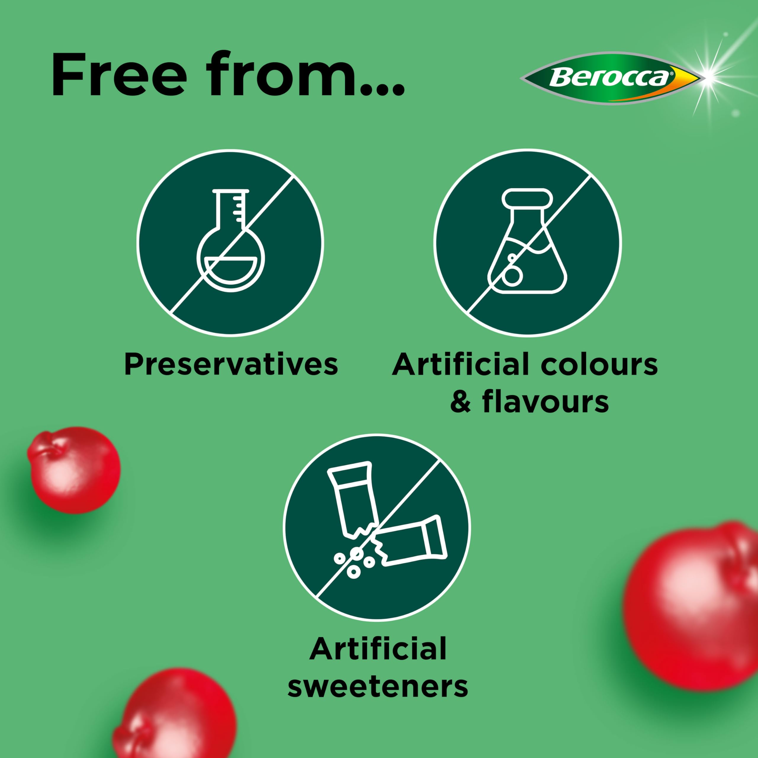 Berocca Multi-Vitamin & Mineral Gummies - 60 Count, Cherry Flavor - Immune Support & Energy Boost - Perfect for Daily Wellness & Active Lifestyles