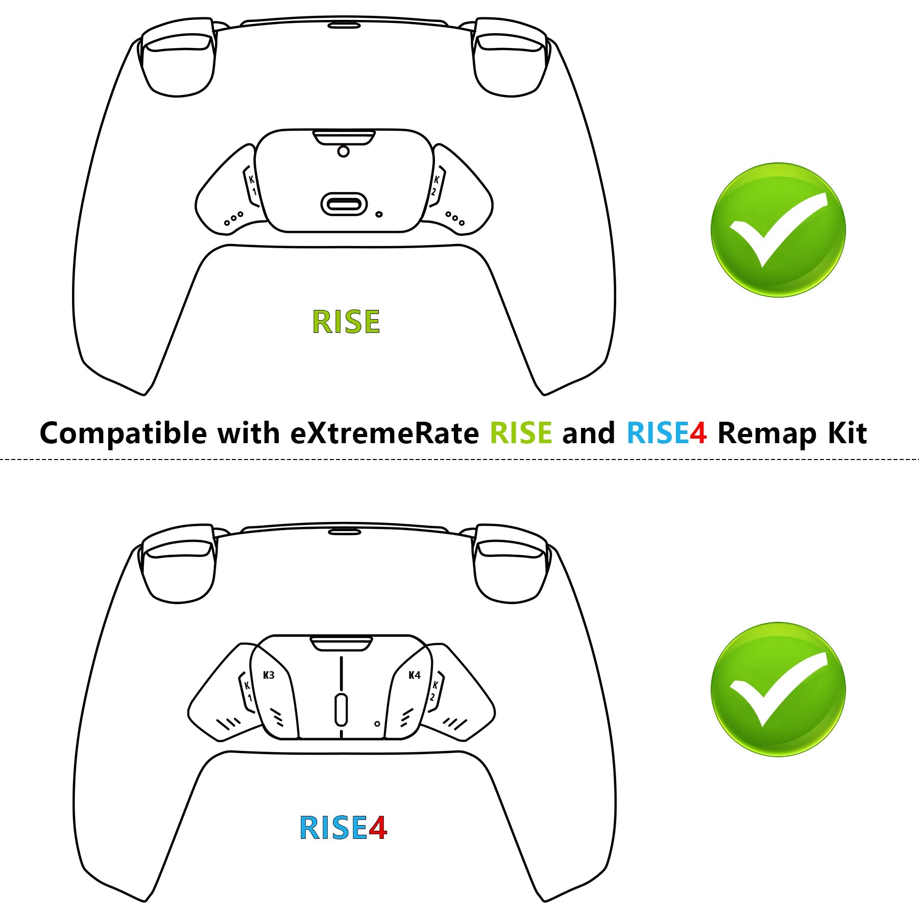 eXtremeRate Performance Grip - Redesigned Rubberized Black Back Shell for PS5 Controller | Compatible with RISE Remap Kit | Enhanced Grip for Gaming, Streaming & Esports