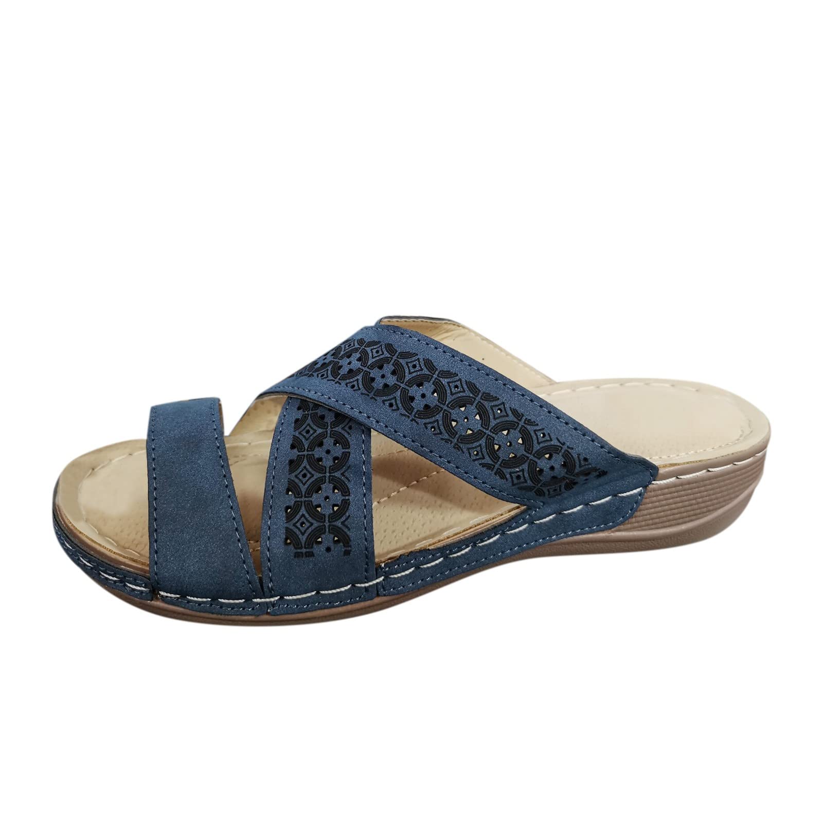 Women's Fashion Platform Sandals - Casual & Dressy Strappy Flip Flops with Studs | Summer Beach Shoes for Outdoor Walking, Vacation & Date Nights