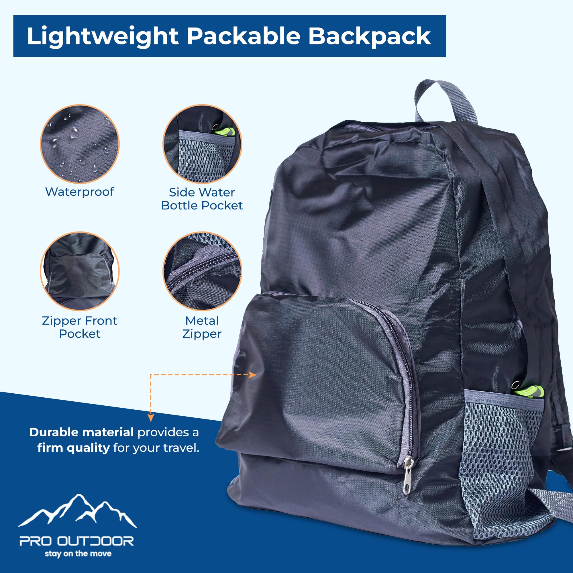 Foldable Backpack for Travel - Lightweight Waterproof Hiking Daypack for Men & Women | Compact Collapsible Packable Backpack | Perfect for Camping, Hiking, Day Trips & Vacation Travel Accessories