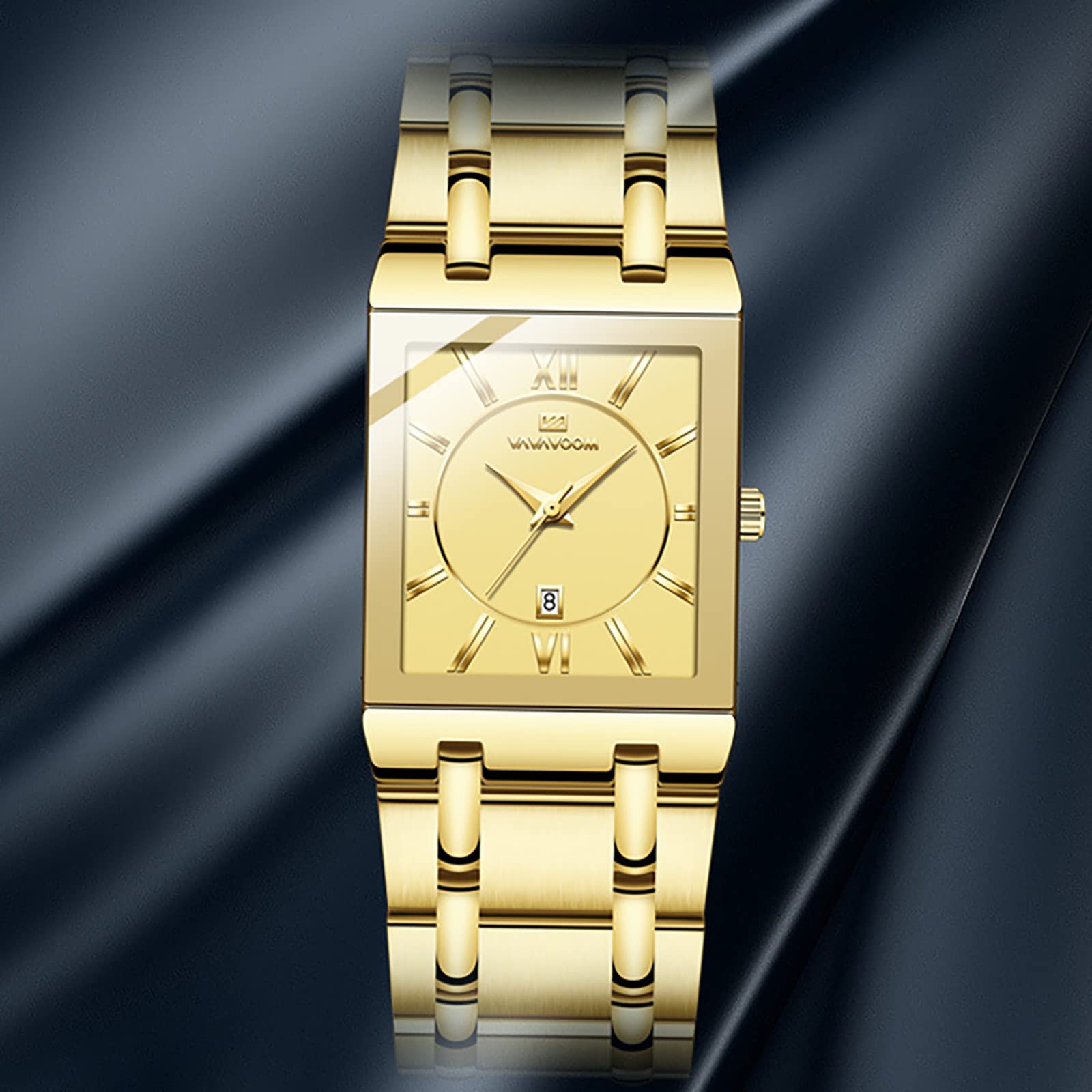Stylish Men's Business Watch - Square Stainless Steel Strap with Calendar Display & Waterproof Quartz Movement - Perfect for Office, Formal Events & Everyday Wear
