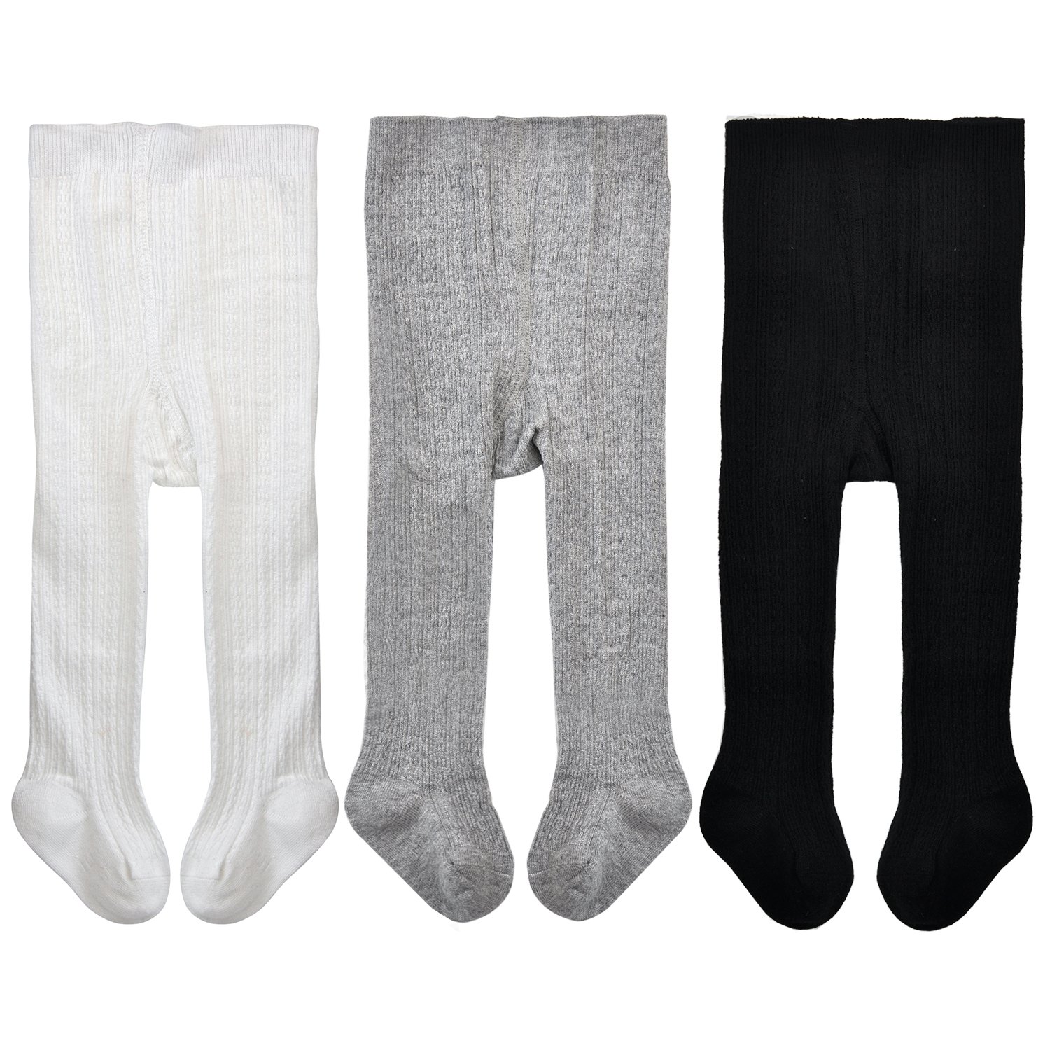 EPEIUS Baby Girls Tights - Soft Cable Knit Cotton Leggings & Stockings for Newborns, Infants & Toddlers (3/6 Pack) - Perfect for Playtime, Daycare & Winter Outfits