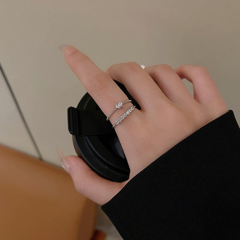 Minimalist Tiny Heart Stacking Rings Set - Dainty Gold & Silver Layering Rings for Women | HR617 | Perfect for Everyday Wear, Stacking Jewelry Trend & Gift Giving