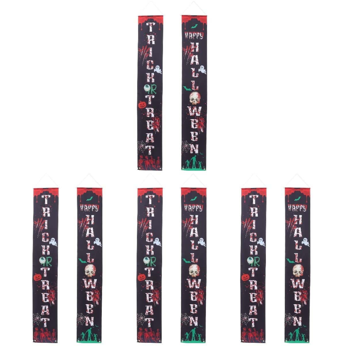 ABOOFAN 4 Sets Halloween Decorations - Themed Couplet Pendants, Door Hanging Banners for Home, Indoor & Outdoor Halloween Party Decor