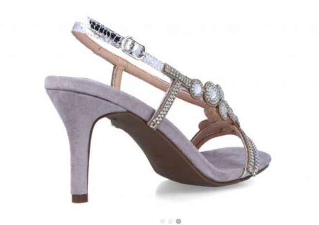 Stylish MENBUR Silver Embellished Strappy Sandals for Women - Elegant Gladiator Summer Shoes with Rhinestone Details - Perfect for Weddings, Parties & Beach Vacations