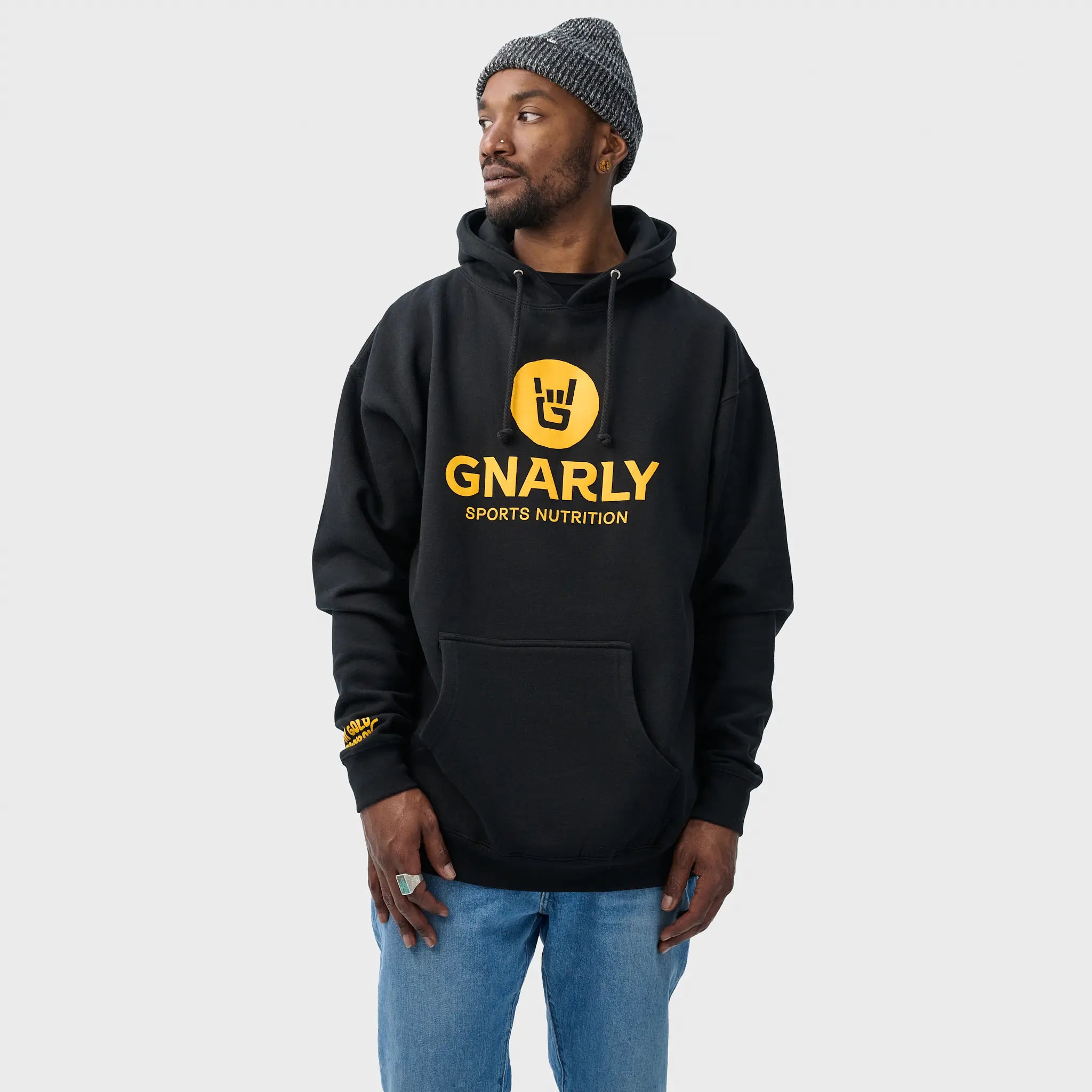 Stylish Black & Yellow Hoodie for Men & Women - Trendy Unisex Pullover for Casual Wear, Street Fashion & Outdoor Activities