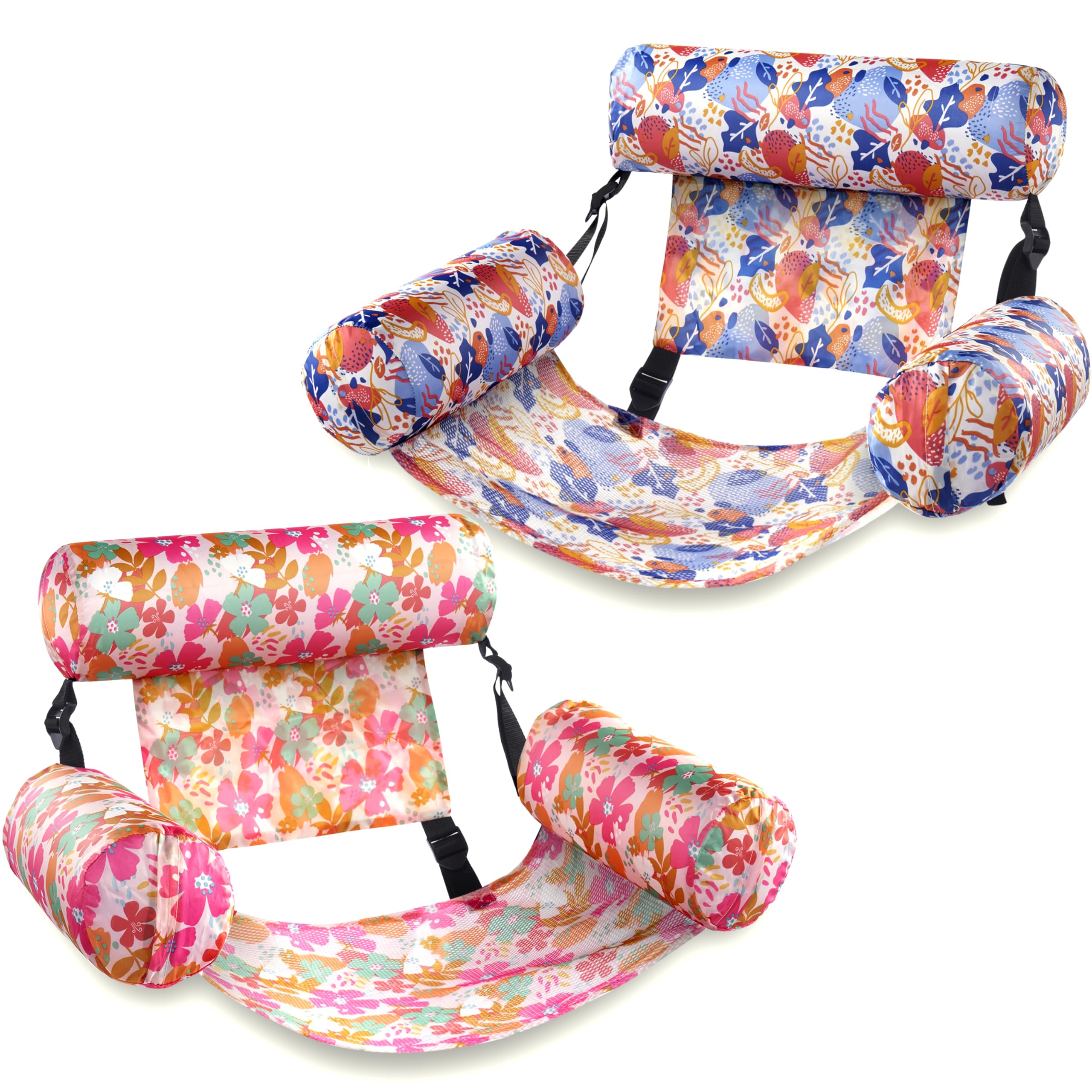 **SLOOSH 2-Pack Inflatable Pool Floats for Adults - Heavy Duty Floating Lounge Chairs with Pool Noodles - Perfect for Summer, Beach, Lake, and Pool Parties**    *(Use Case: Ideal for relaxing, sunbathing, or socializing in pools, lakes, or beaches during summer gatherings.)*