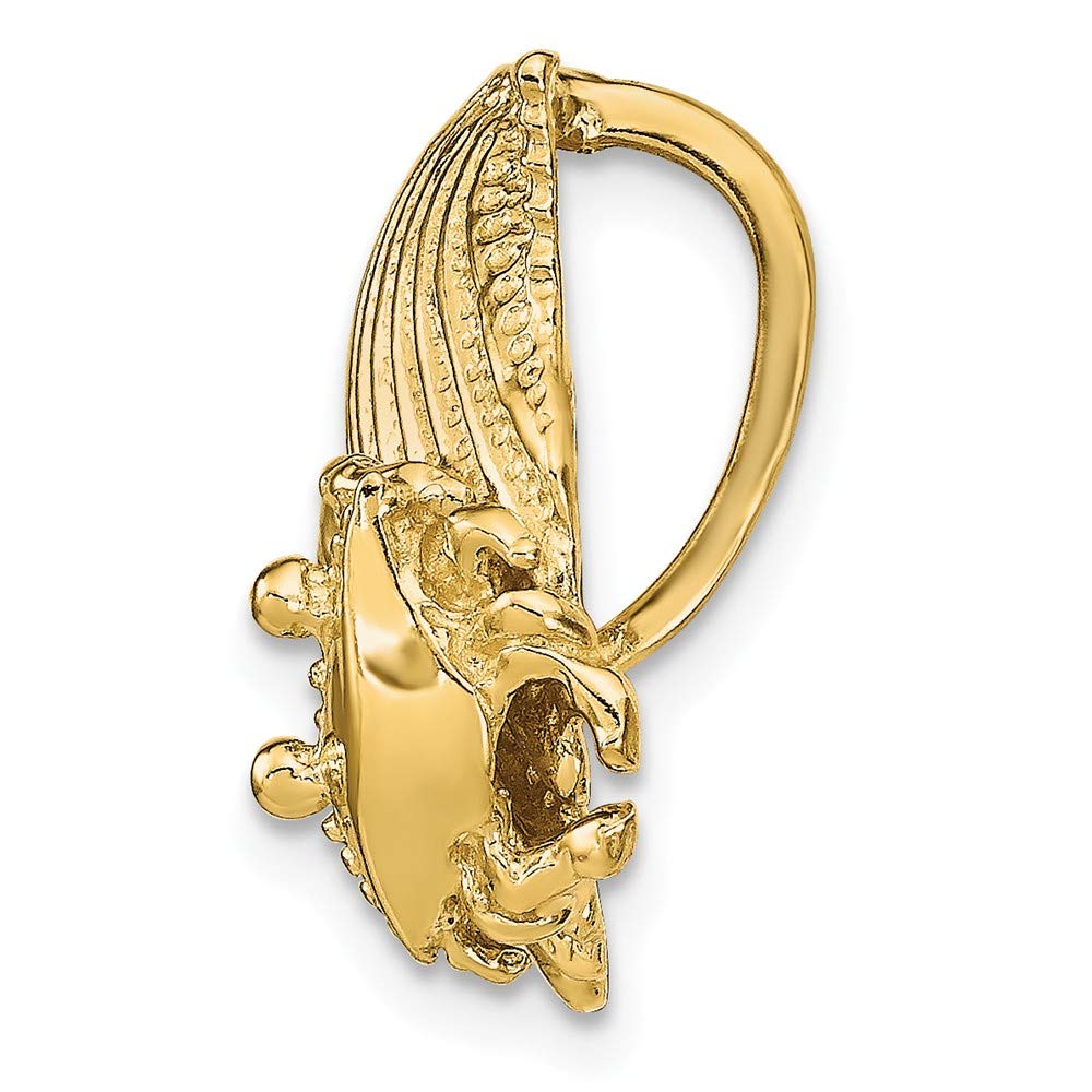 14K Yellow Gold Scallop Shell Pendant Necklace with Crab Charm - Elegant Beach Jewelry for Women, Perfect for Summer Vacations & Coastal Weddings