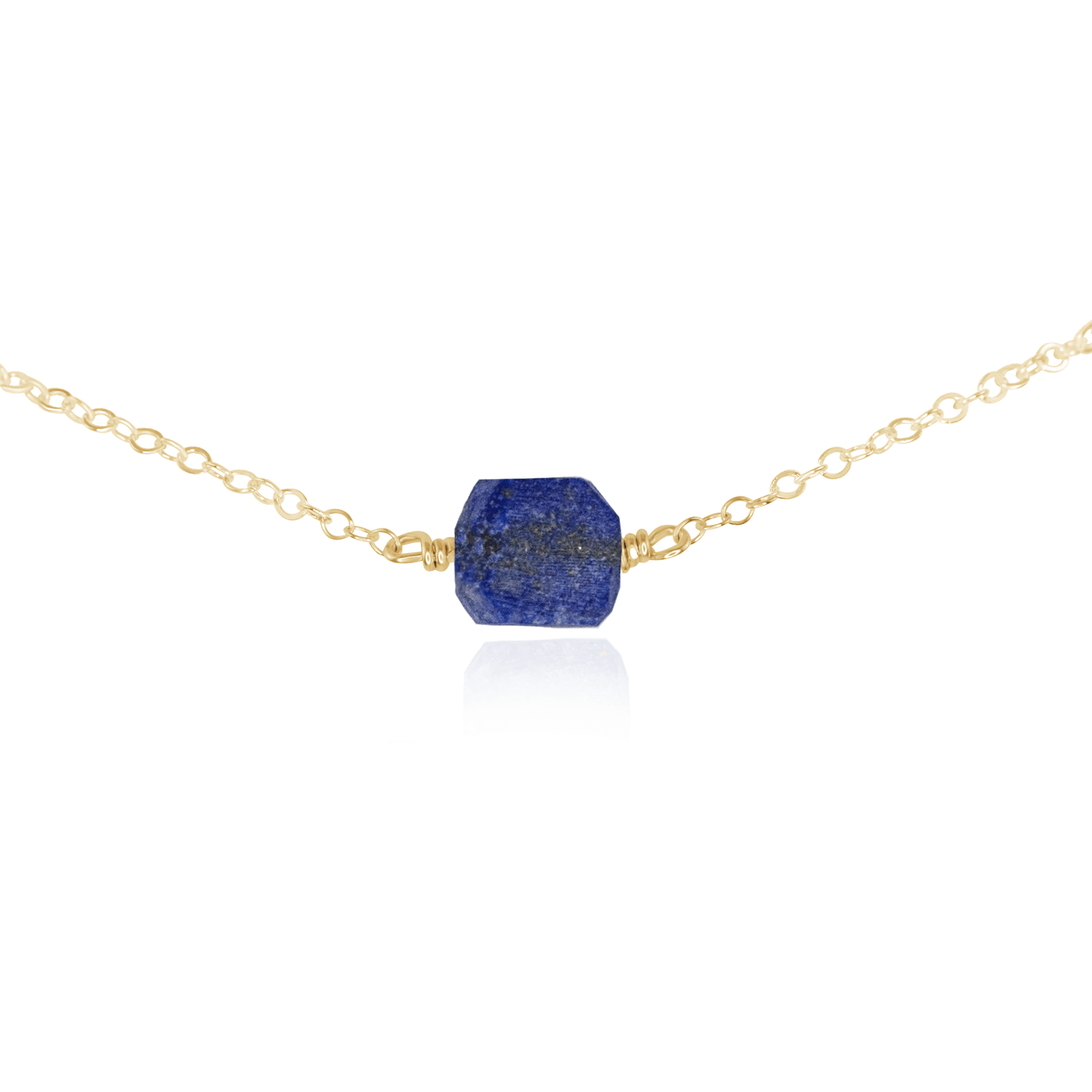 Natural Raw Lapis Lazuli Crystal Beaded Choker Necklace - Healing Stone Jewelry for Women, Meditation & Spiritual Gifts