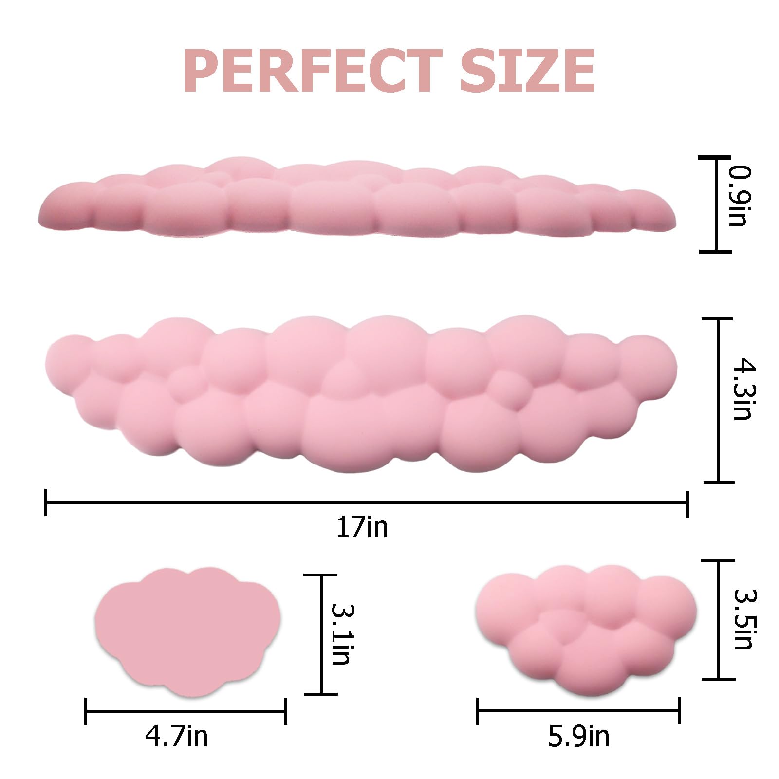 Ergonomic Keyboard Wrist Rest - PU Leather Memory Foam Cloud Wrist Pad for Pain Relief, Gaming, Office, Laptop, and Typing - Pastel Pink for Enhanced Comfort and Productivity