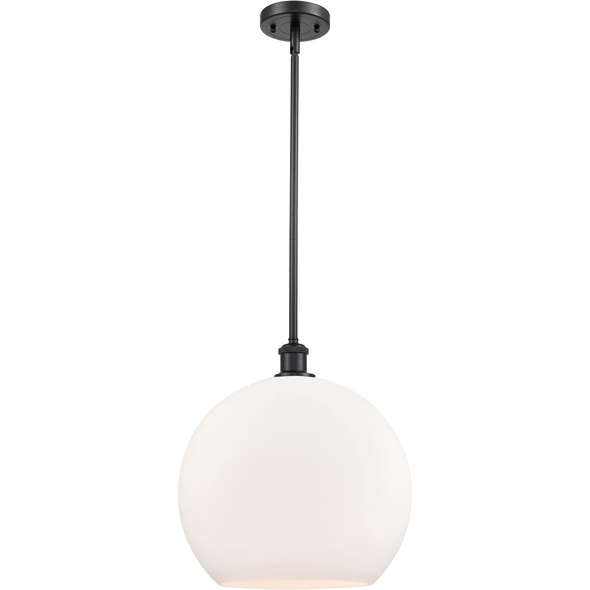 Innovations 516-1S-BK-G121-14-LED Modern LED Pendant Light - Black Finish, Ballston Collection - Perfect for Kitchen Island, Dining Room or Entryway Lighting