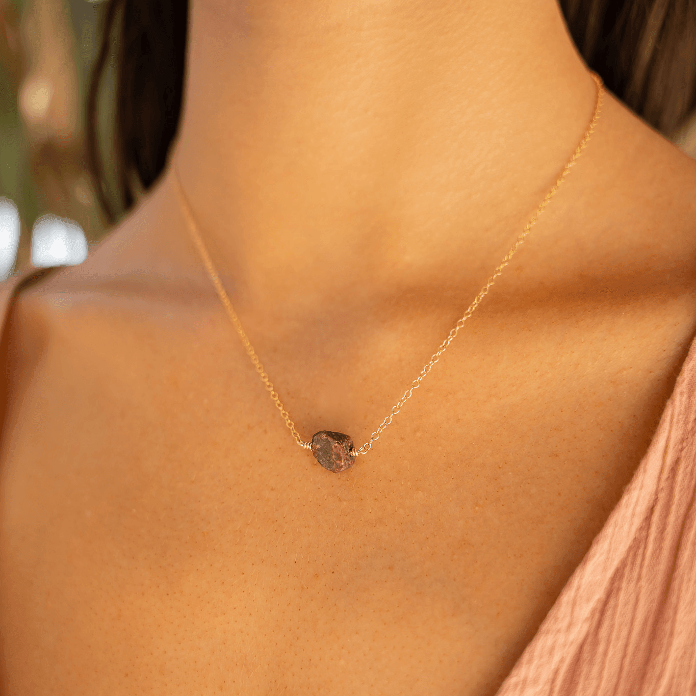 Natural Raw Earth Red Ruby Crystal Nugget Necklace - Handmade Boho Jewelry for Women - Perfect for Layering, Gift Giving & Spiritual Healing
