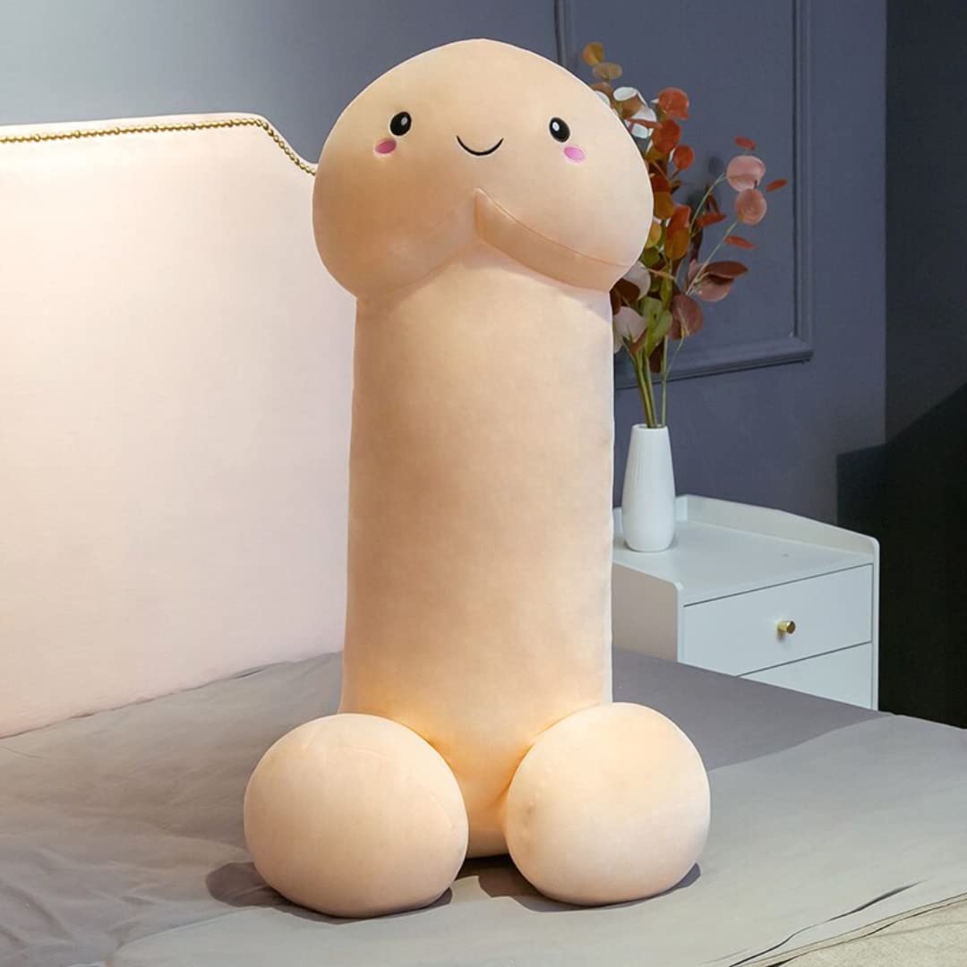 Funny Pee Peep Plush Pillow - Cute Cartoon Stuffed Animal Throw Pillow for Stress Relief | Soft Hugging Pillow for Couples, Best Friend Gifts, Bedroom Decor & Sofa Cuddling