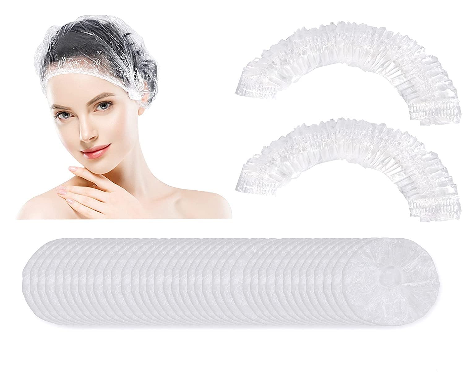 Glan Disposable Shower Caps 20 Pack - Extra Large Thick Waterproof Hair Bath Caps for Women, Individually Wrapped - Perfect for Hotels, Spas, Hair Salons & Home Use - Keep Hair Dry During Showers, Swimming & Beauty Treatments