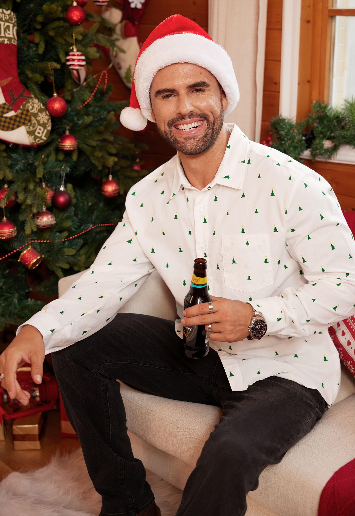 Arvilhill Men's Ugly Christmas Shirts - Long Sleeve Holiday Party Wear (S-XXL)