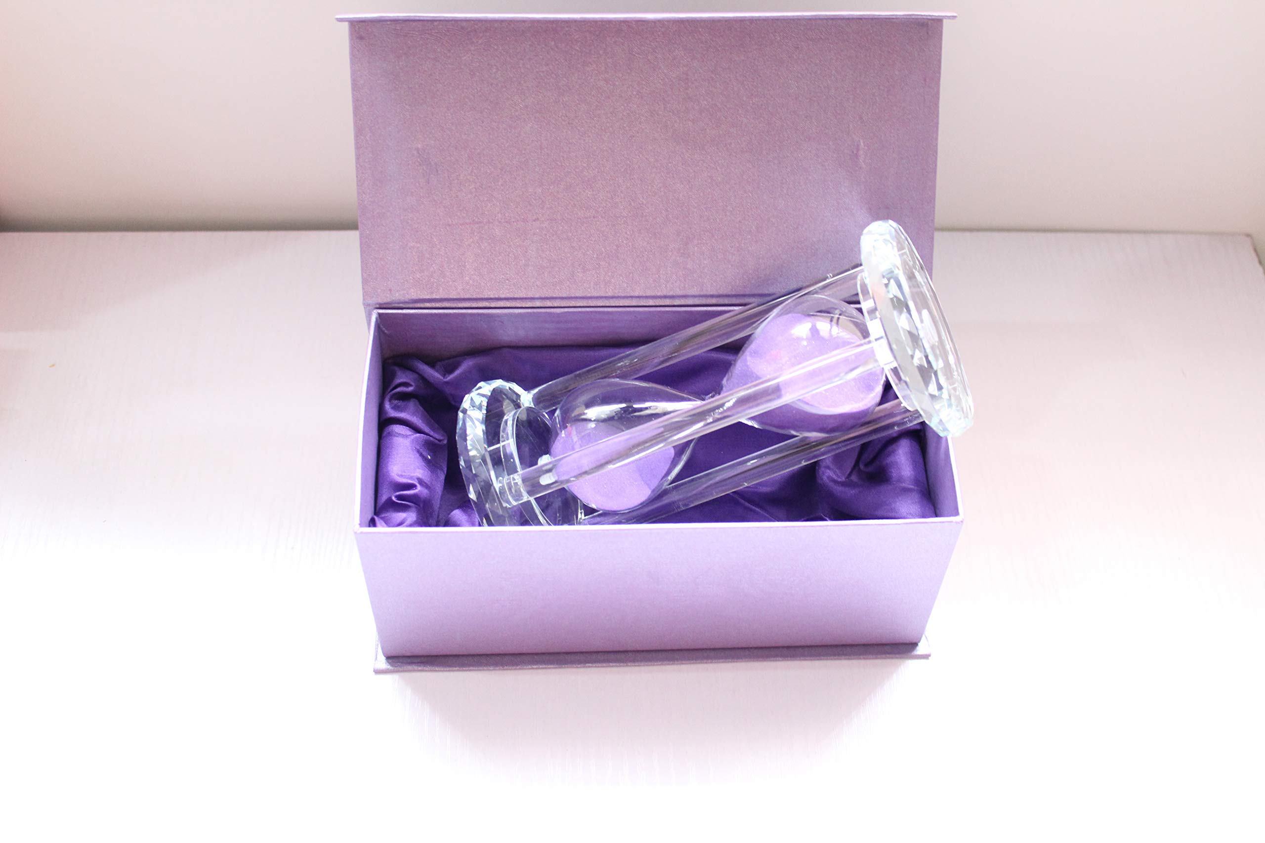 60 Minutes Hourglass Timer - Crystal Sand Timer with Diamond Carving Surface for Kitchen, Office, Desk Decor | Perfect Christmas & Birthday Gift (Purple) | Use for Cooking, Study, Meditation & Home Decoration