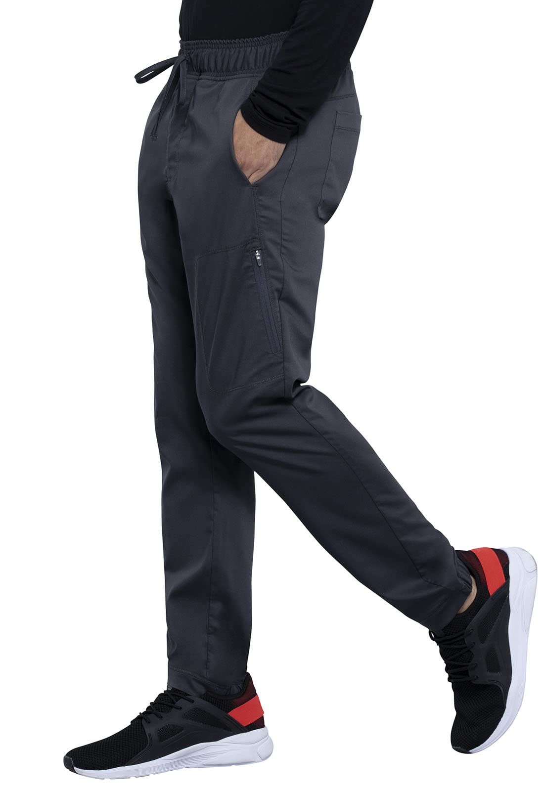 **Cherokee Men's Scrubs Pants - Natural Rise Jogger with Zip Cargo Pocket (WW012) - Comfortable & Durable for Medical Professionals & Healthcare Workers**