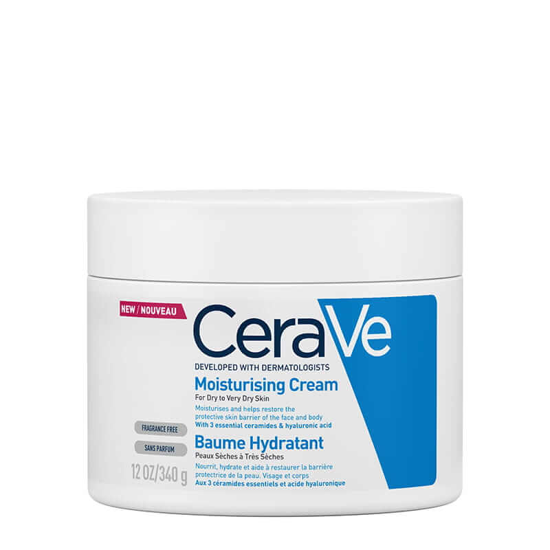 CeraVe Moisturizing Cream for Dry to Very Dry Skin | Fragrance-Free Daily Moisturizer with Hyaluronic Acid & Ceramides | Face & Body Lotion for Sensitive Skin Care Routine