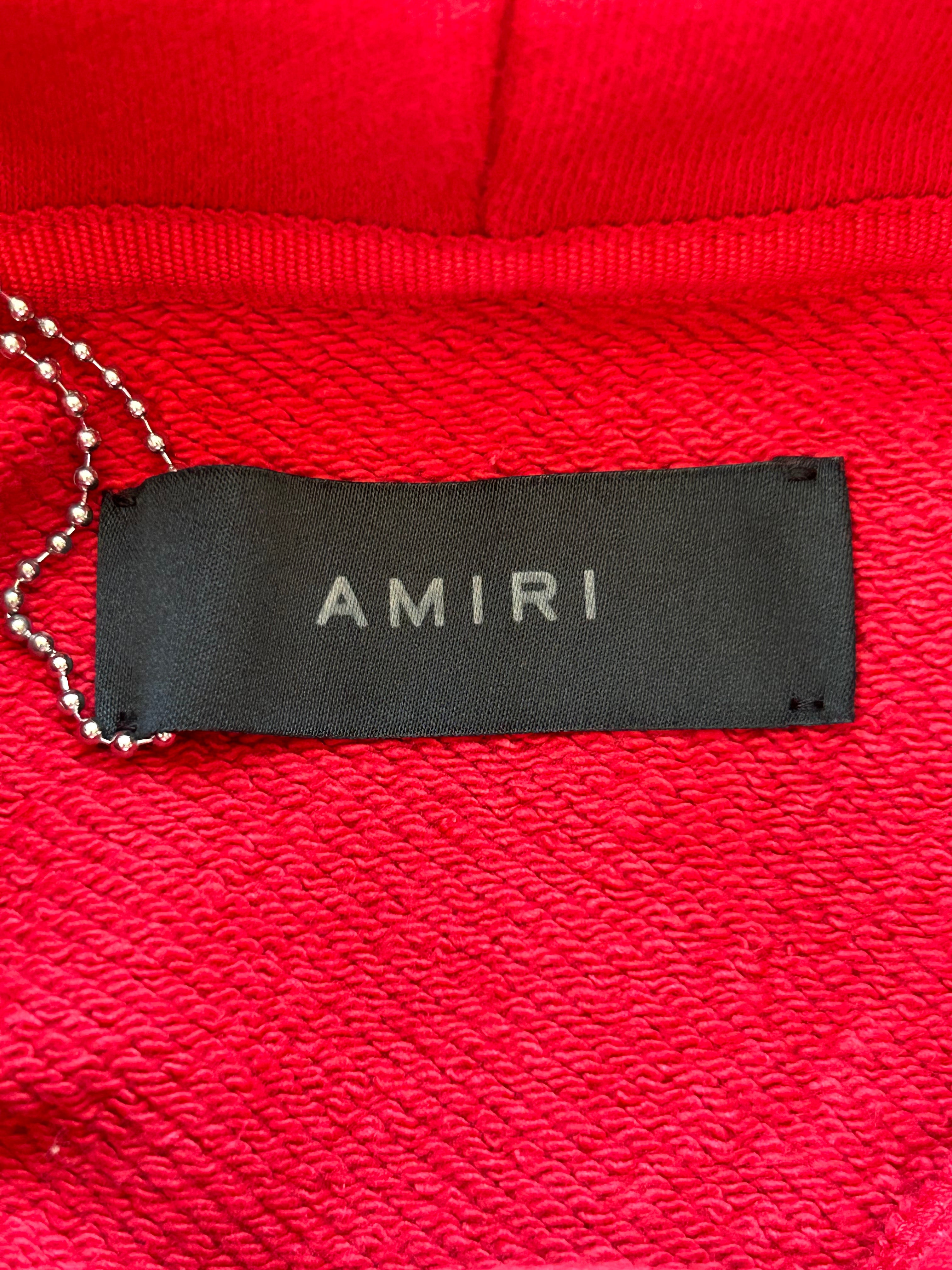 Amiri Red & White MA Logo Hoodie for Men - Streetwear Fashion Pullover Sweatshirt - Perfect for Casual Wear & Urban Style Outfits