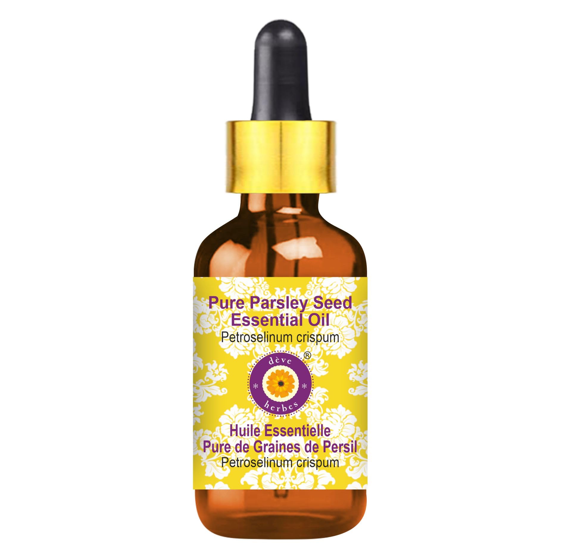 Deve Herbes Pure Parsley Seed Essential Oil (Petroselinum crispum) - 5ml Steam Distilled with Glass Dropper - Natural Aromatherapy for Relaxation & Skin Care