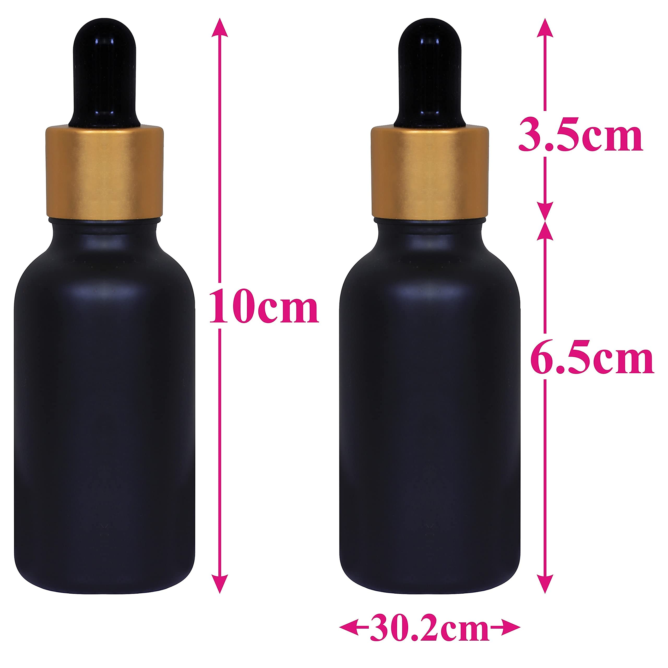 Premium 30ml Gold-Plated Glass Dropper Bottles for Essential Oils, Perfumes & Serums - Multipurpose Empty Containers for DIY Beauty, Aromatherapy & Travel - Pack of 3 (Ideal for Skincare, Fragrance Blending & Gift Packaging)