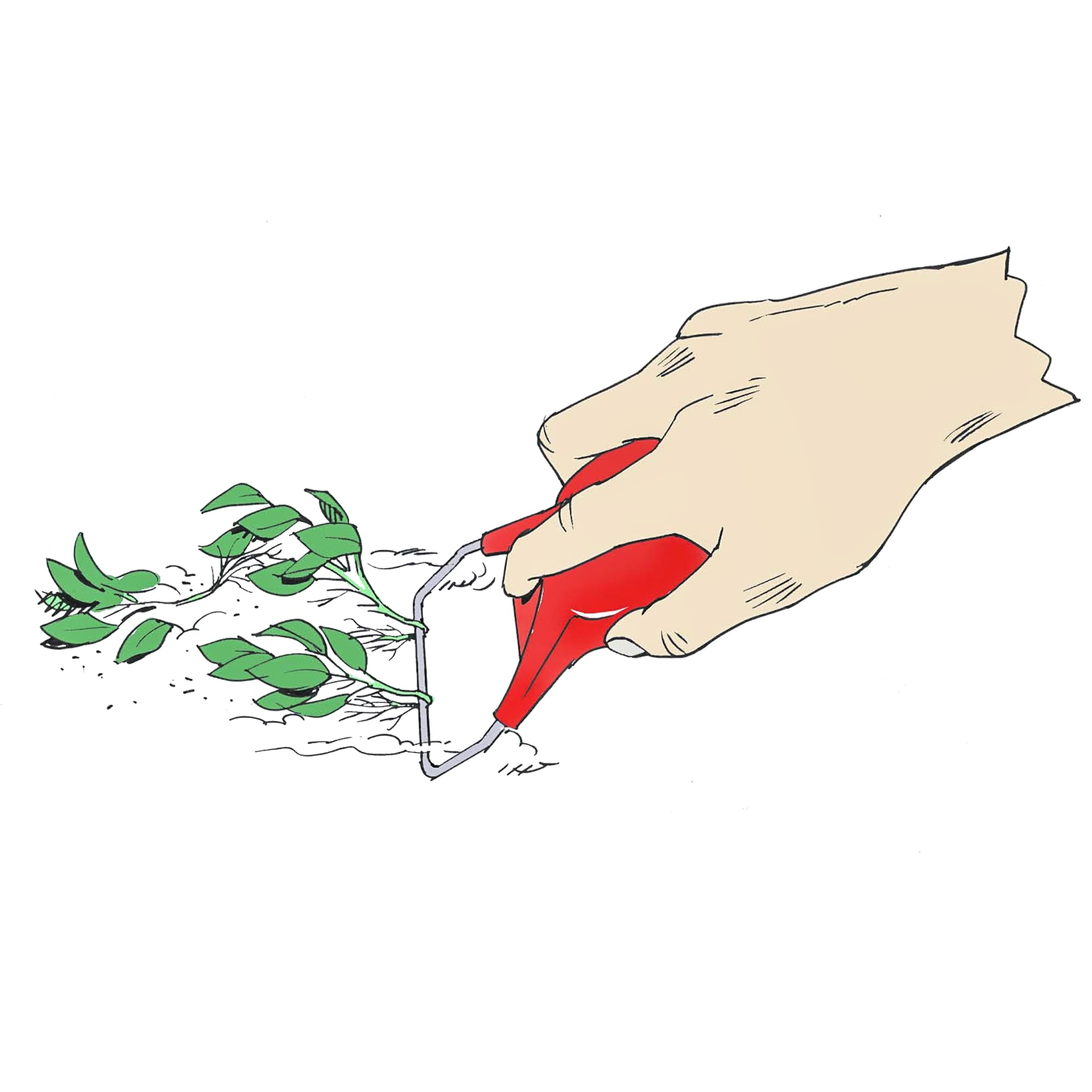 LUCKO Red Garden Weeding Tool - Ergonomic Weed Remover Device with Claw Design for Raised Beds & Flower Gardens | Durable Gardening Accessories for Easy Weed Removal & Soil Aeration | Perfect for Home Gardens, Landscaping & Outdoor Planting Projects