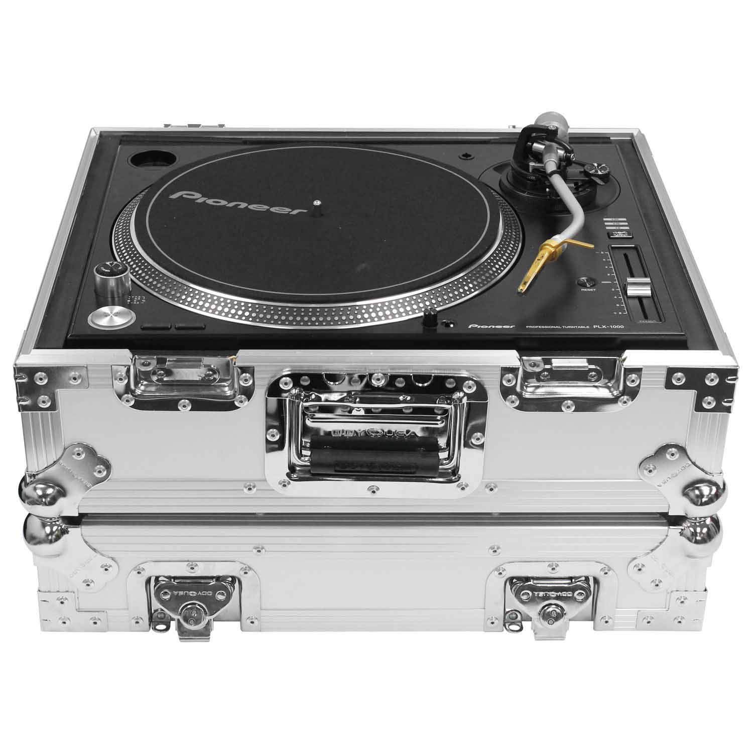 Odyssey FZ1200WT Professional DJ Turntable Flight Case - Heavy Duty White Protective Cover for Vinyl Record Players | Perfect for Travel, Studio & Live Performances