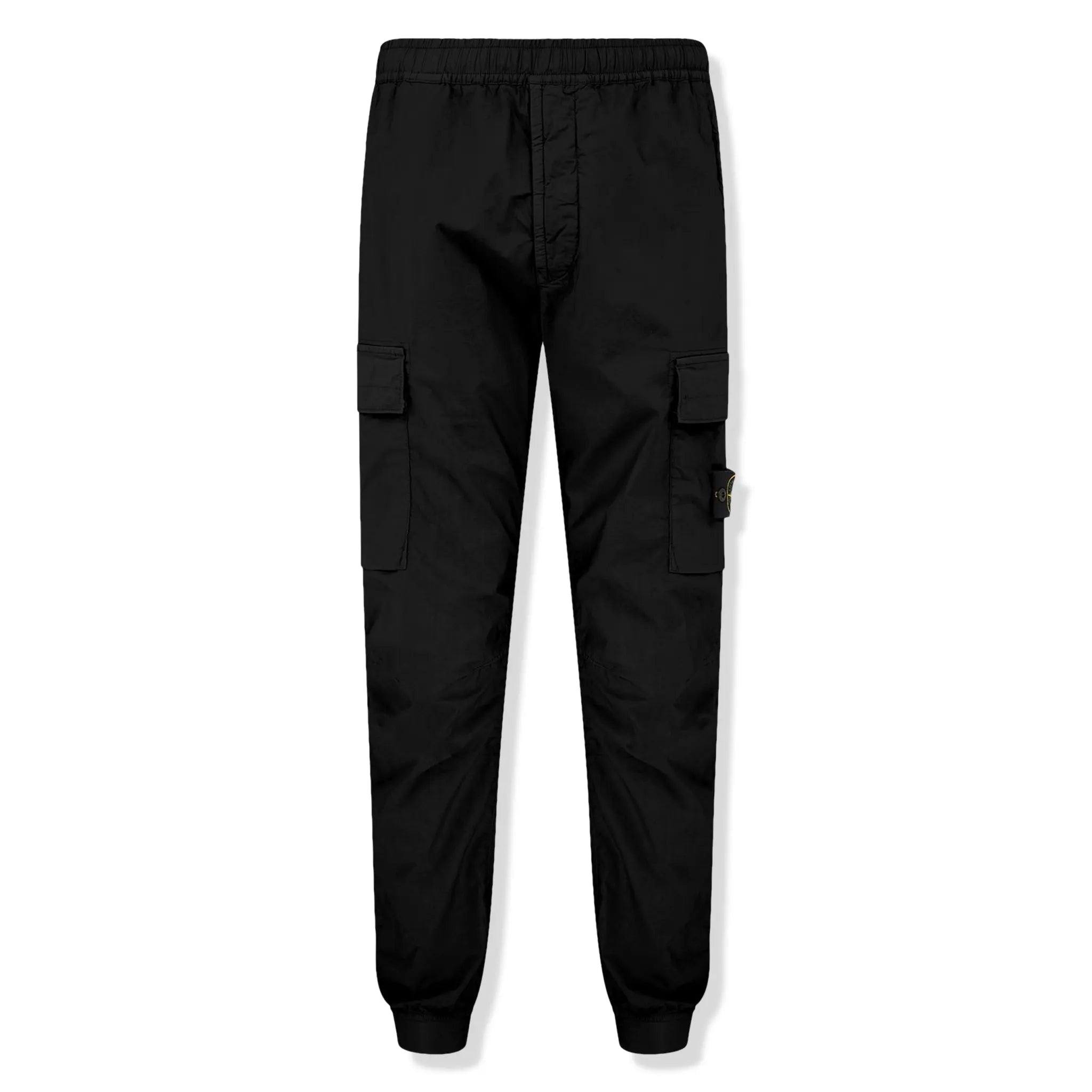 Stone Island Black Cargo Pants for Men - Military Style Tactical Pants with Multiple Pockets | Perfect for Outdoor Activities, Hiking, and Urban Streetwear Fashion