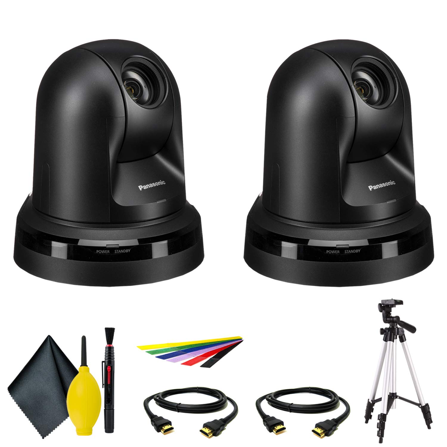 Panasonic AW-HE38K 22x Zoom PTZ Camera with HDMI Output (Black) - Professional Streaming & Conference Bundle with Tripod, Cleaning Kit, HDMI Cables & Wire Straps - Perfect for Live Events, Church Broadcasts & Remote Learning