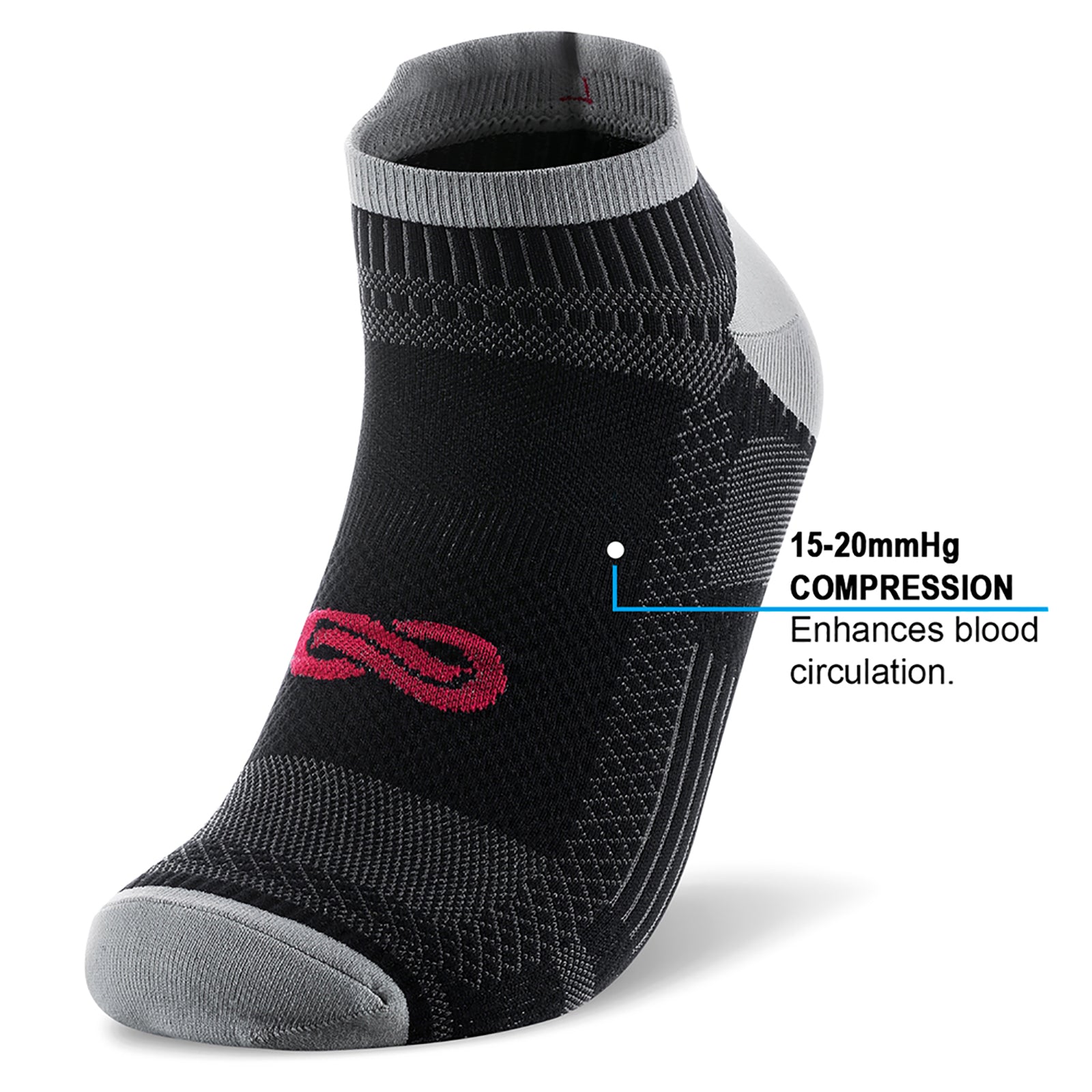 GECKOMAN x PAPLUS Ankle Compression Running Socks for Men & Women - 2 Pairs Pack - Moisture Wicking & Breathable for Marathon, Hiking, Gym Workout & Sports Performance
