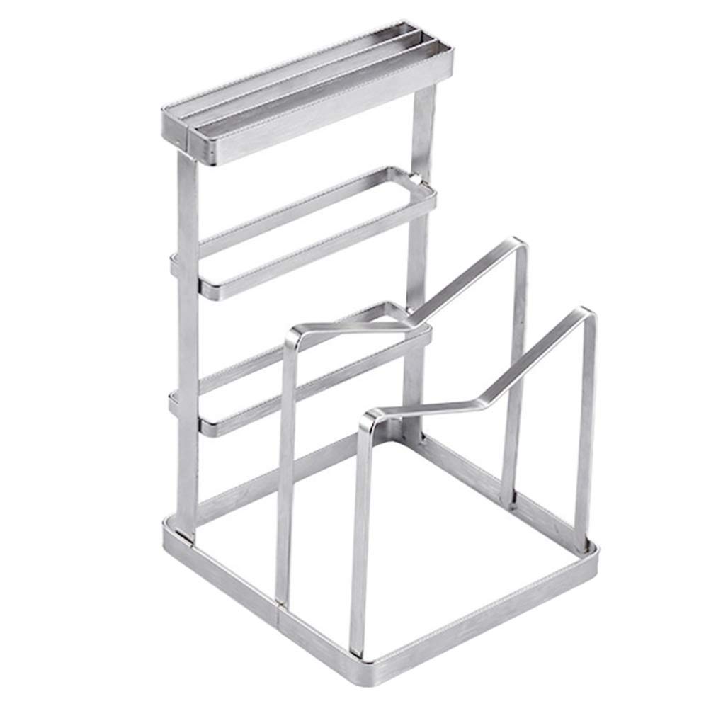 UPKOCH Stainless Steel Kitchen Utensil Holder - Organizer for Cutting Boards, Pots, Pans & Lids - Space Saving Cutlery Storage Rack for Kitchen Countertop - Perfect for Home, Dining & Restaurant Use