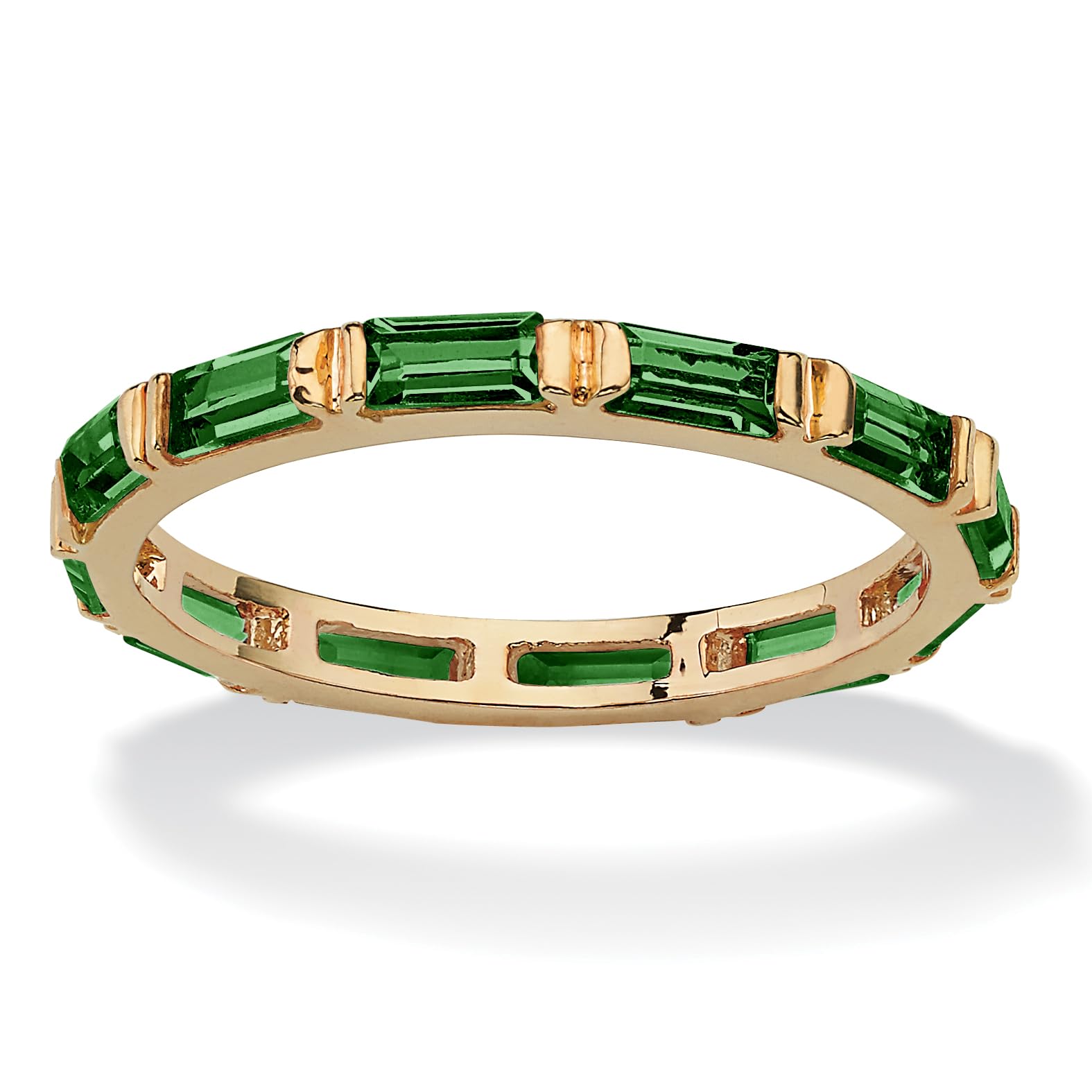 Palm Beach Jewelry Birthstone Eternity Band - 14K Gold Plated Stackable Ring for Women, Perfect for Anniversary Gifts, Mother's Day & Everyday Wear