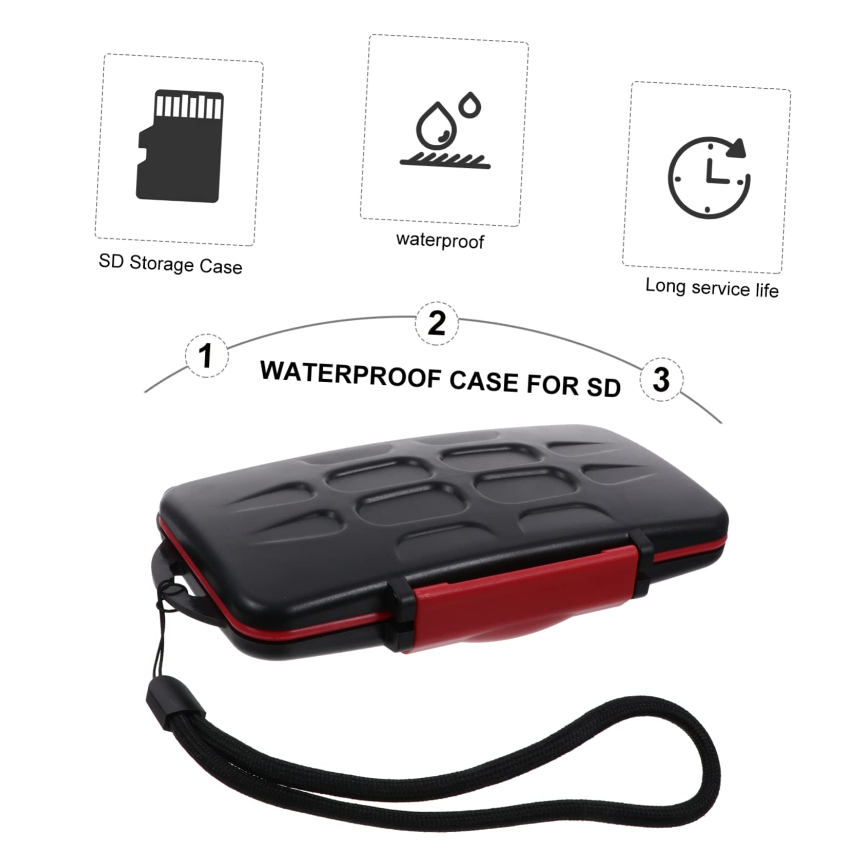 Gadpiparty 2 Pack Waterproof SD Card Storage Case - Plastic Memory Card Holder for TF, Micro SD Cards | Compact & Durable Card Organizer for Travel, Photography, Outdoor Adventures (Red)