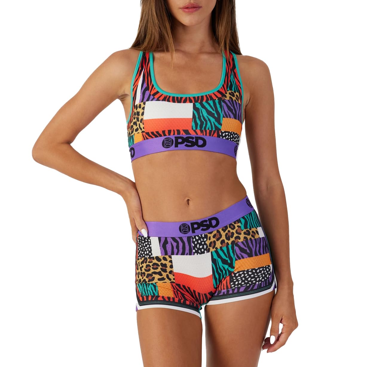 PSD Women's Animal Print Sports Bra - Breathable Racerback Workout Top for Yoga, Running & Gym | High-Performance Microfiber Activewear