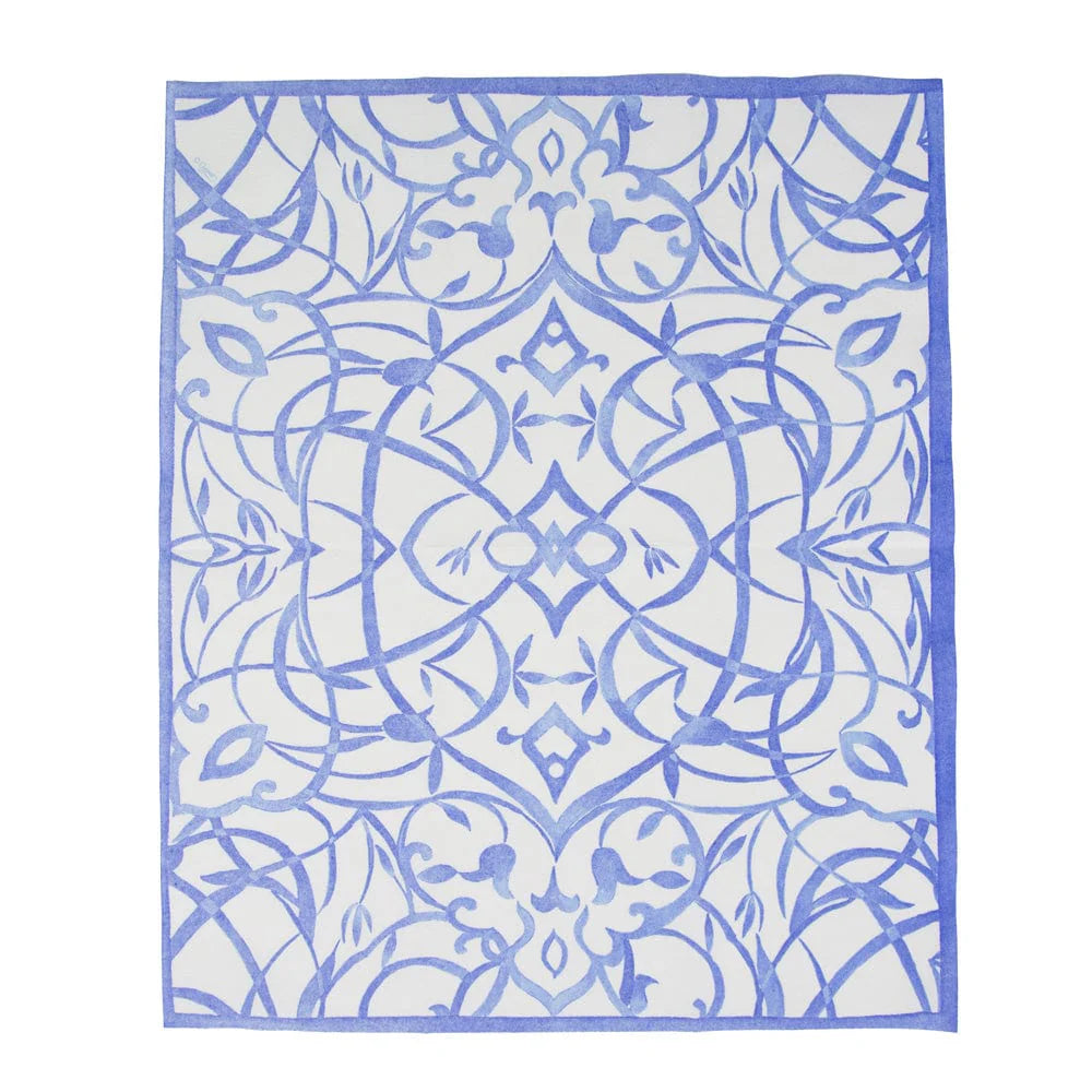 Premium Algarve Ceramic Blue Paper Linen Guest Towel Napkins - Soft & Absorbent for Elegant Dining, Parties & Home Decor