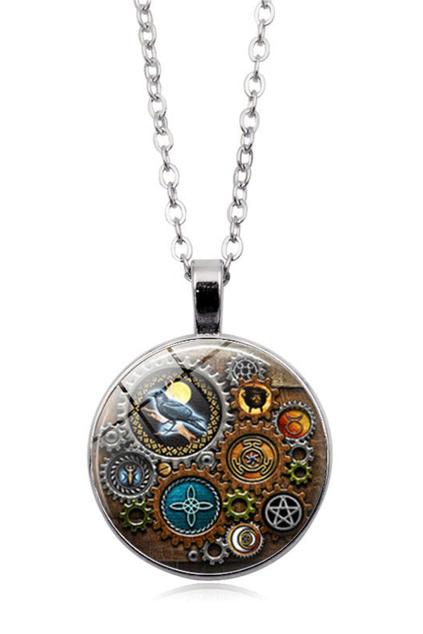 Steampunk Mechanical Time Gem Necklace for Women - Vintage Bronze Pocket Watch Pendant Jewelry - Perfect for Cosplay, Gothic Fashion & Unique Gift Giving