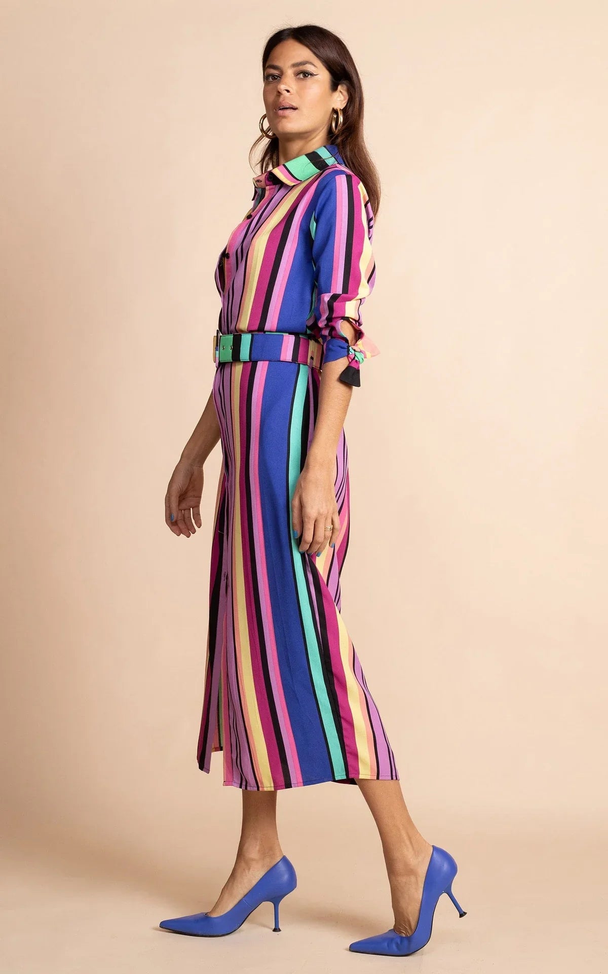 Alva Striped Dress for Women | Multi-Color Summer Casual Dress | Perfect for Beach, Vacation & Everyday Wear