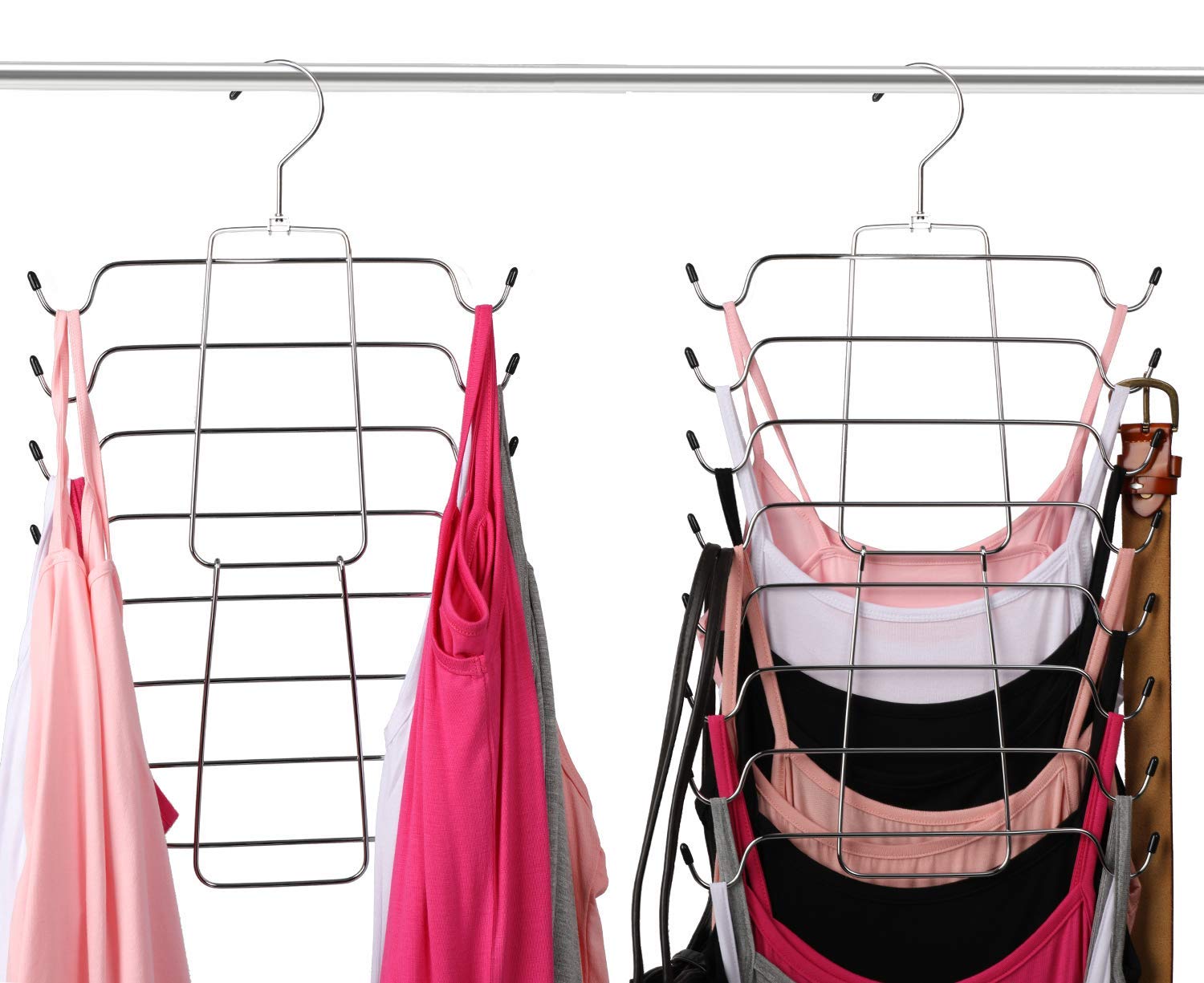 Magicool Cami Hanger 2 Pack - Space Saving Closet Organizer for Tank Tops, Bras, Pajamas & Dresses | Perfect for Wardrobe Storage, Travel & Laundry Room Organization