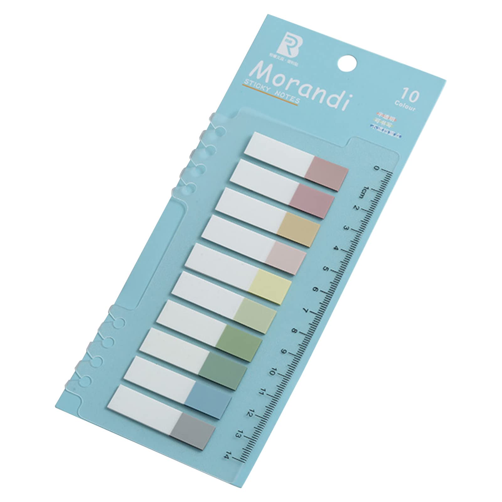 XUnion Morandi Color Transparent Pet Sticky Notes - Reusable Index Tabs, Bookmark Stickers & Ruler for Office, School, Planner Organization (50-Pack) - Perfect for Notebooks, Journals, Textbooks & Office Supplies