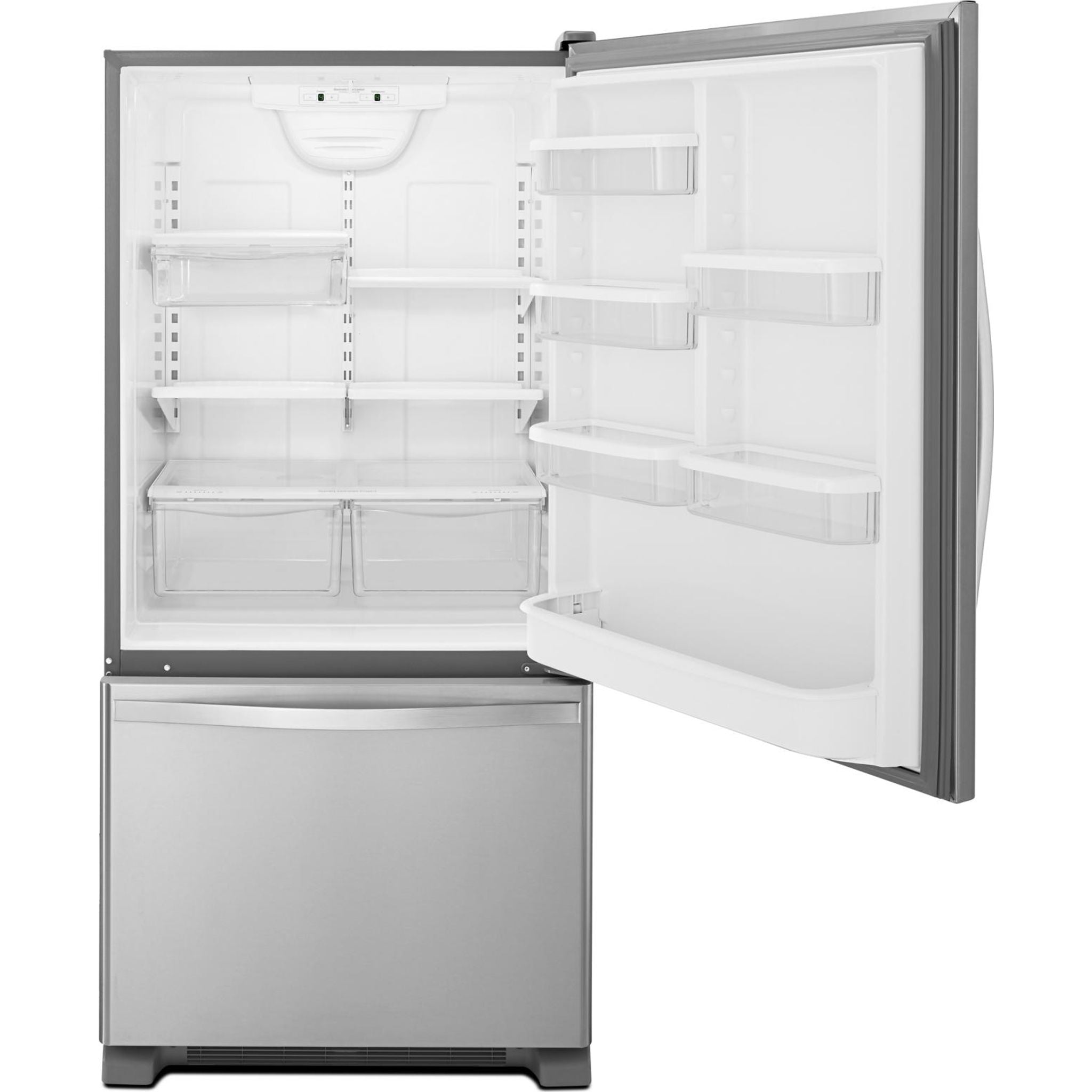 Whirlpool WRB322DMBM 36-Inch Bottom Freezer Refrigerator - Stainless Steel, Energy Star Certified | Perfect for Kitchens, Apartments & Small Spaces