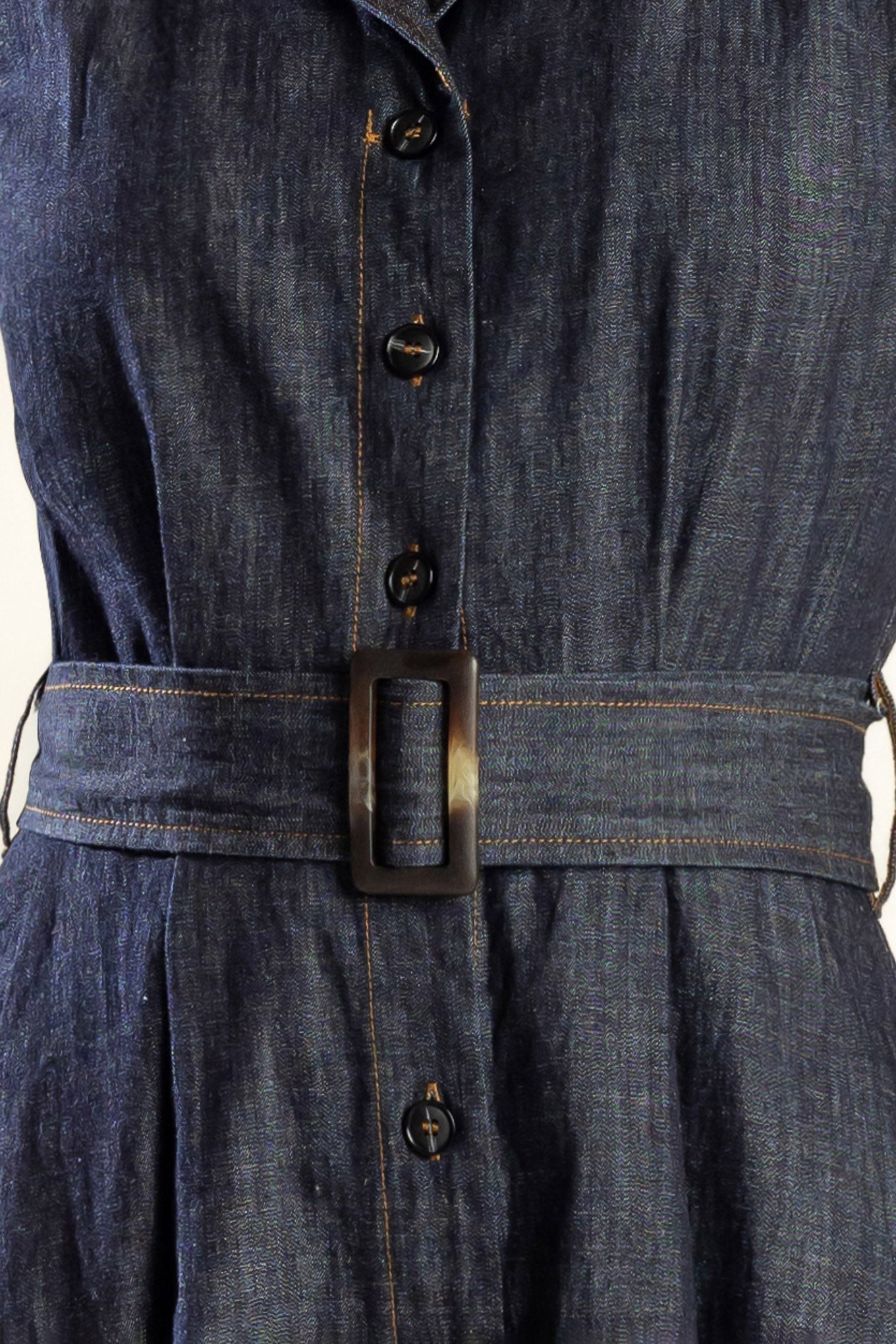 OASIS OF CALM Indigo A-Line Denim Midi Dress - Perfect for Casual Outings, Brunch Dates & Summer Fashion