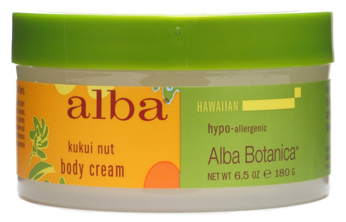 ALBA BOTANICA Hawaiian Kukui Nut Body Cream - 6.5 oz | Ultra Hydrating & Nourishing Moisturizer for Dry Skin | Perfect for Daily Use & After Sun Care
