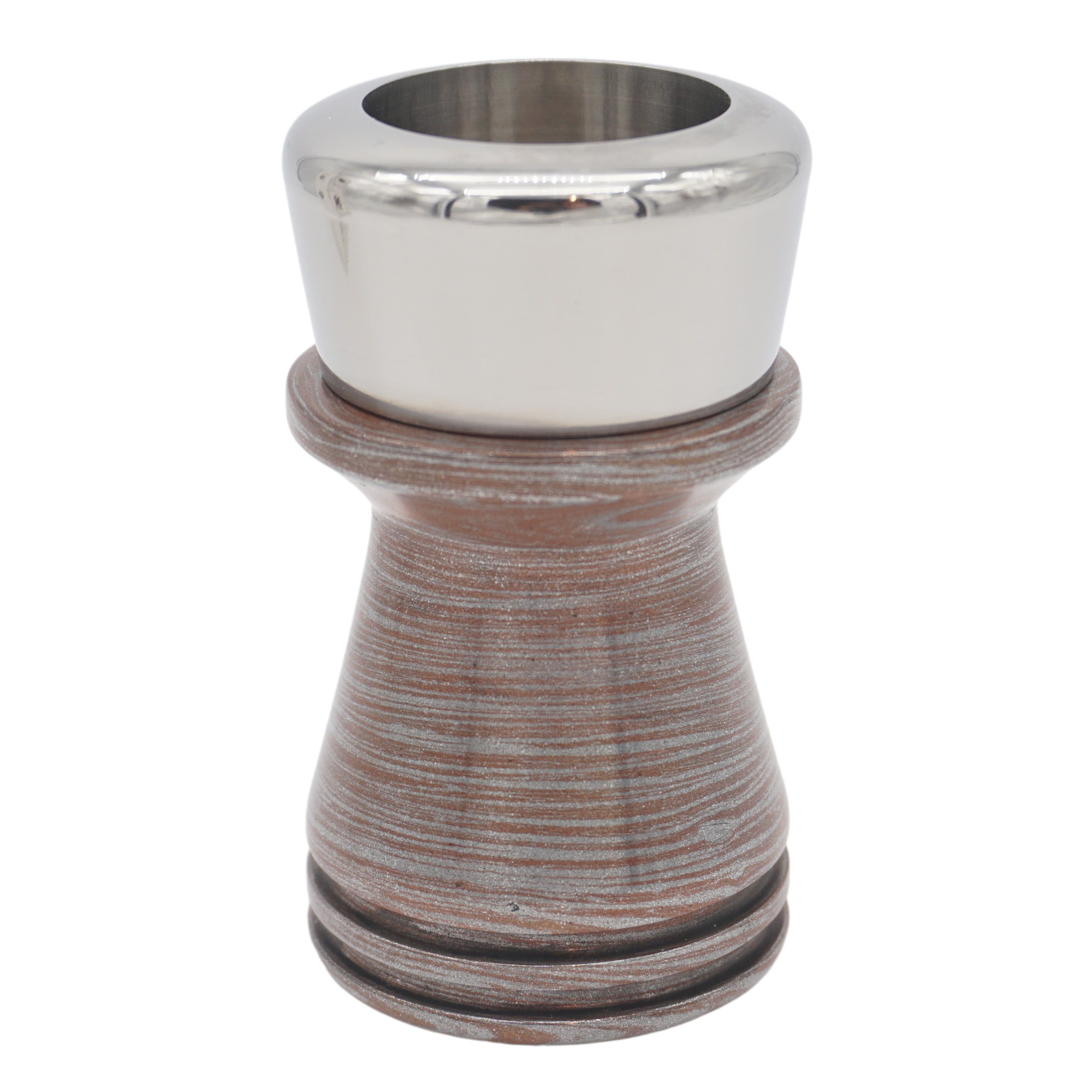 Premium Handcrafted Copper & White Aluminum Shaving Brush Handle - Fits 26mm & 28mm Knots - Luxury Wet Shaving Accessory for Men's Grooming Routine