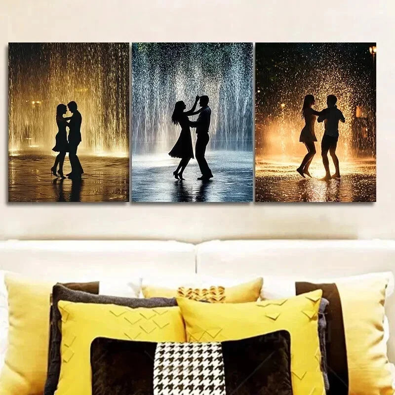 3-Piece Walk in the Rain Wall Art Set - Framed Canvas Prints 50x70cm (20x28in) | High Quality Australian Made Home Decor | Perfect for Living Room, Bedroom & Office Decorations