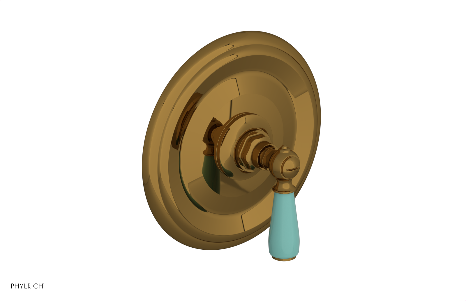Jamestown Thermostatic Shower Trim Kit with Lever Handle & Turquoise Accents - 4 Function Shower System for Modern Bathrooms, Perfect for Spa-Like Experience