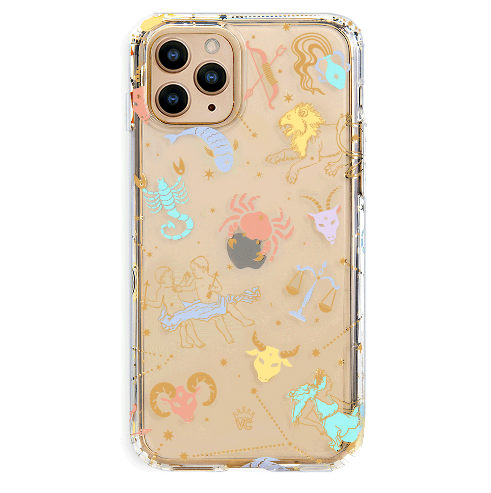 Zodiac Sign Clear iPhone Case - Slim Protective Cover for iPhone 12/13/14/15 Pro Max - Perfect for Daily Use, Work & Travel