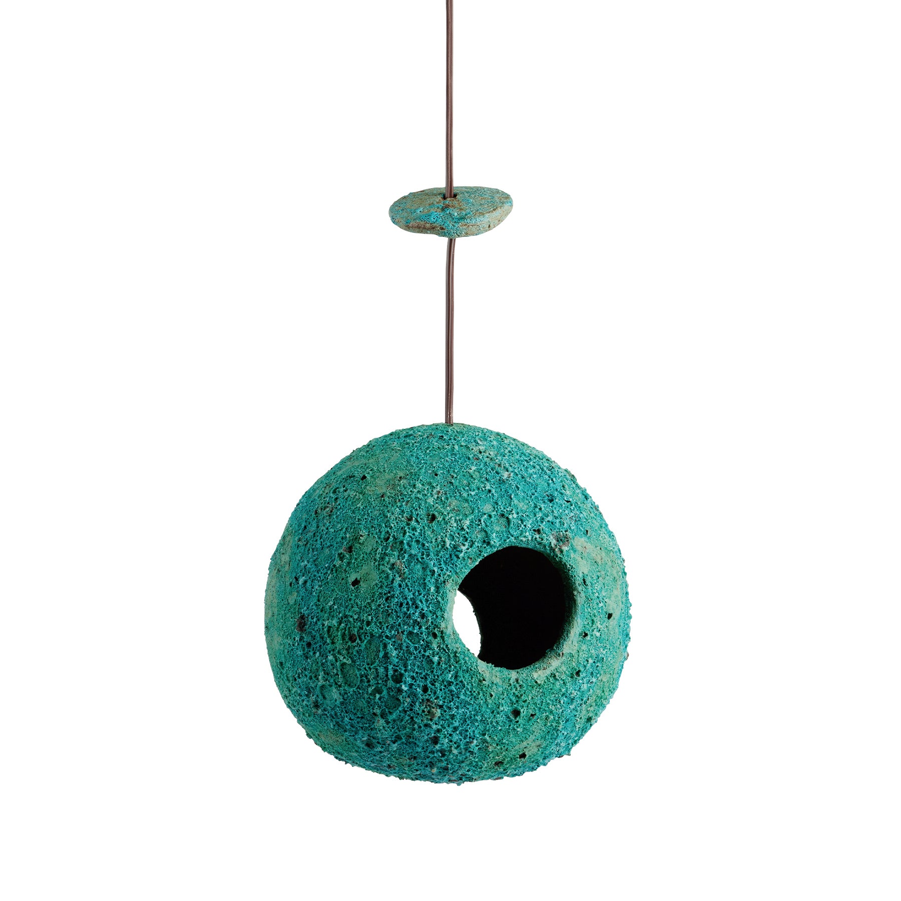 Handmade Green Ceramic Birdhouse - Durable Outdoor Garden Decor for Birds, Perfect for Backyard, Patio, and Garden Decoration