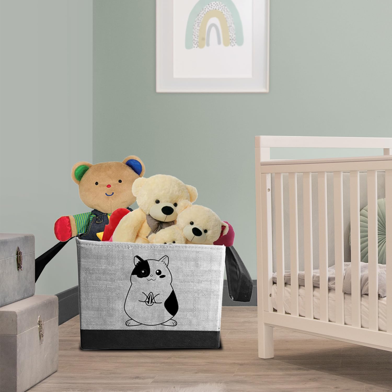 PrettyKrafts Kids Toy Storage Box - Grey Jute Organizer for Toys, Books & Crafts | Perfect for Playrooms, Bedrooms & Daycare Organization