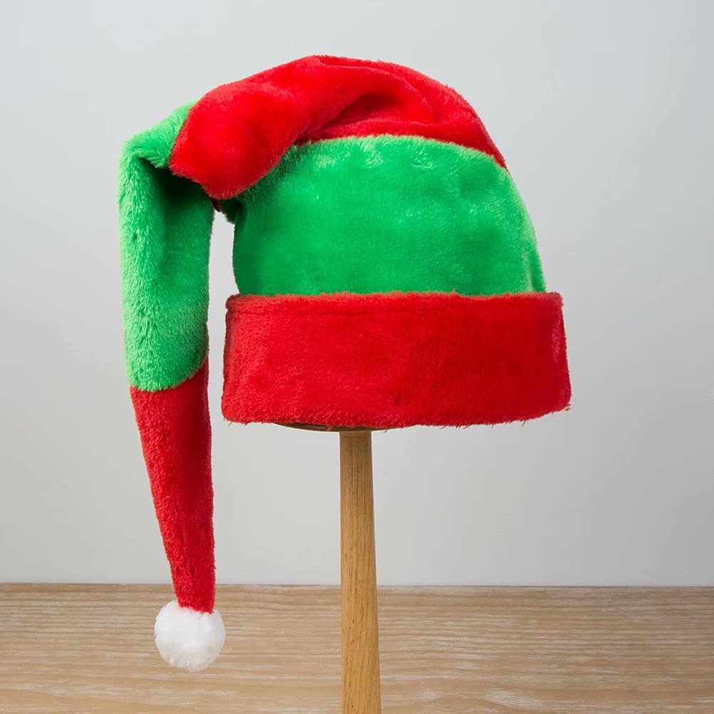 Festive Striped Elf & Santa Hats for Adults - 27 Inch Long Christmas Party Costume Accessories - Perfect for Holiday Gatherings, Office Parties & Ugly Sweater Contests