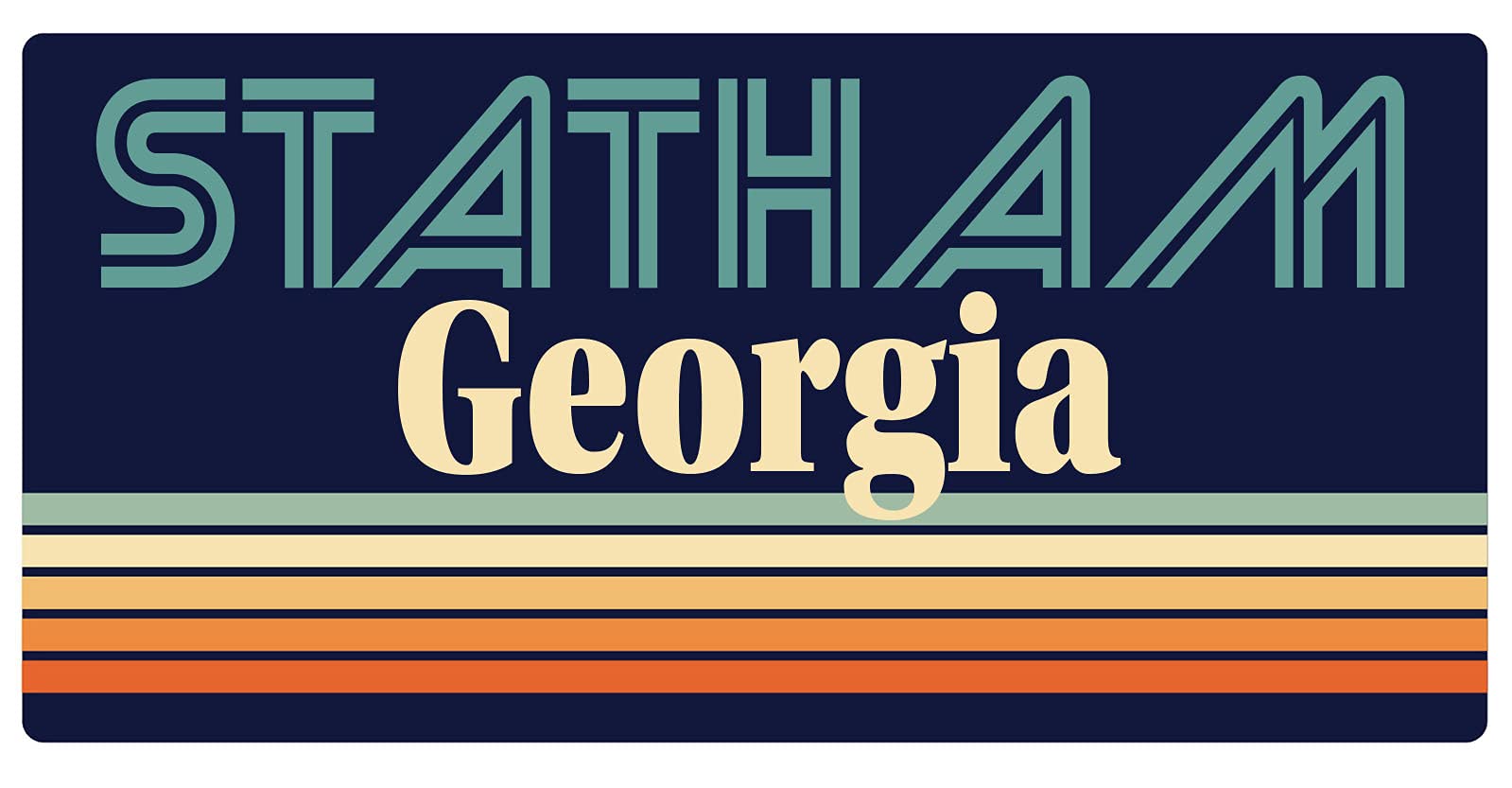 Statham Georgia 5 x 2.5-Inch Retro Fridge Magnet - Vintage Souvenir for Refrigerators, Lockers & Metal Surfaces - Perfect for Home, Office & Travel Decor